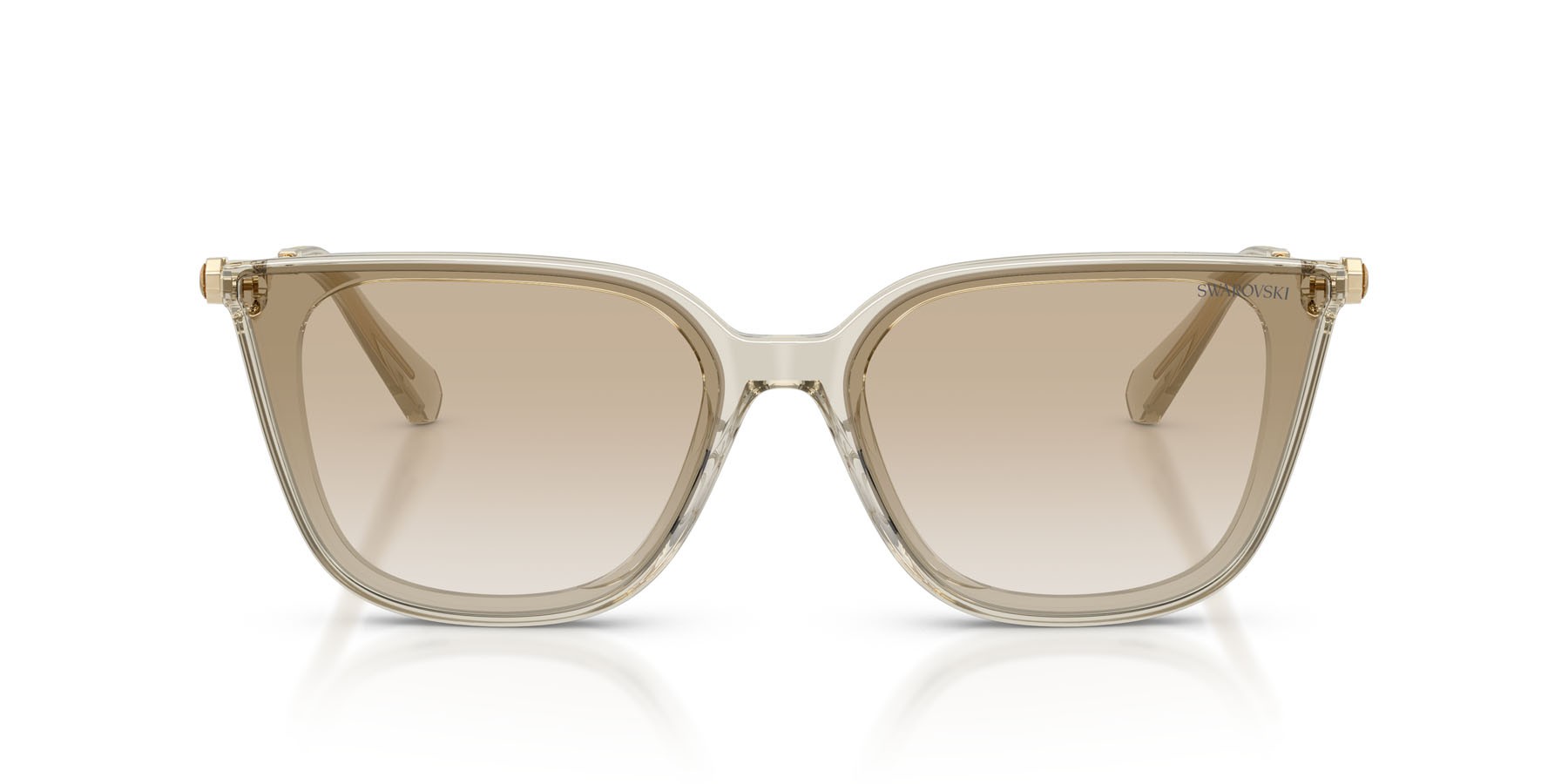 Sunglasses Swarovski SK 6054D (300311) color beige trasparente shape square lenses grigio chiaro sfumato
