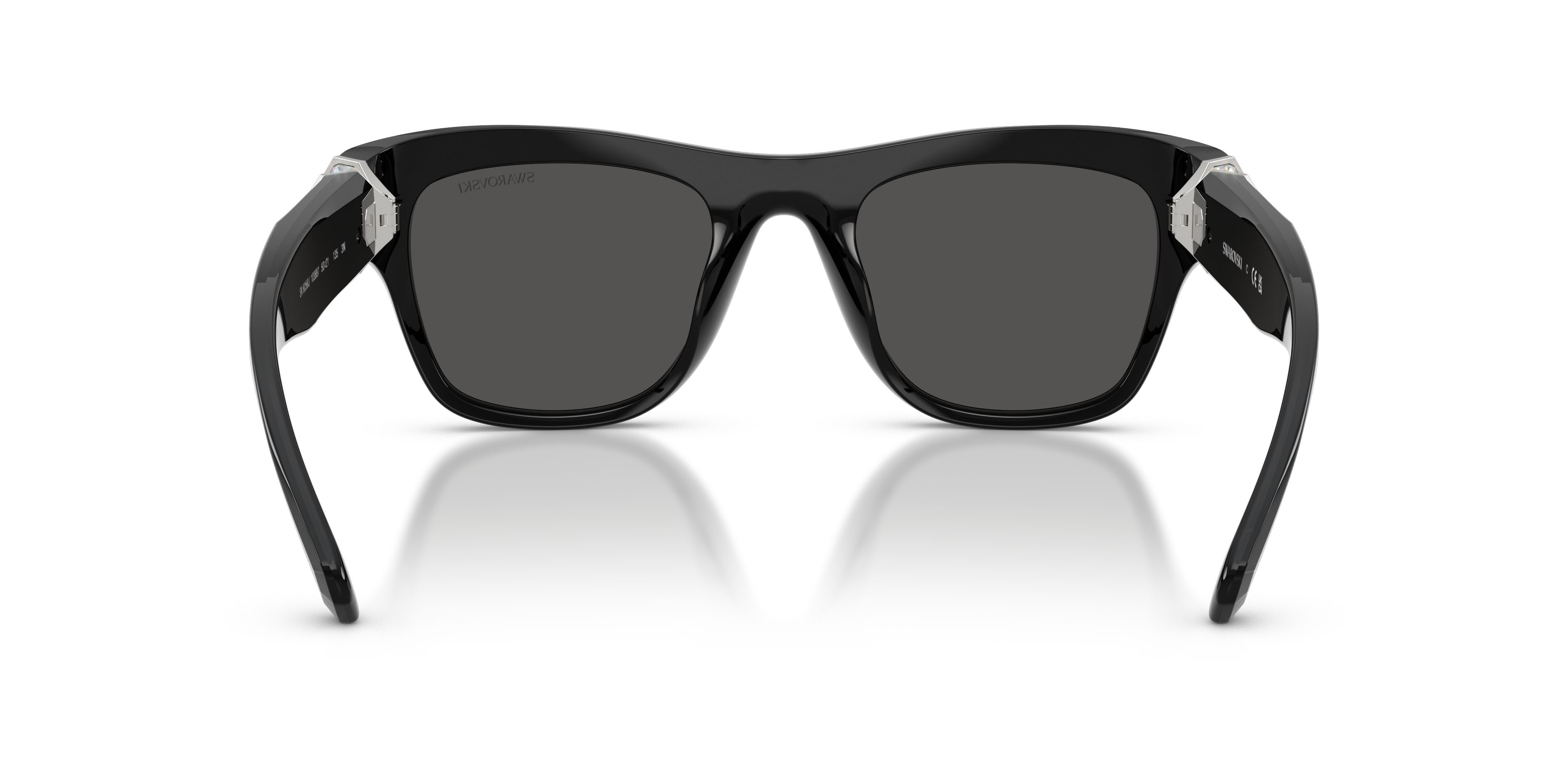 Sunglasses Swarovski SK 6056U (103887) color nero shape square lenses grigio scuro