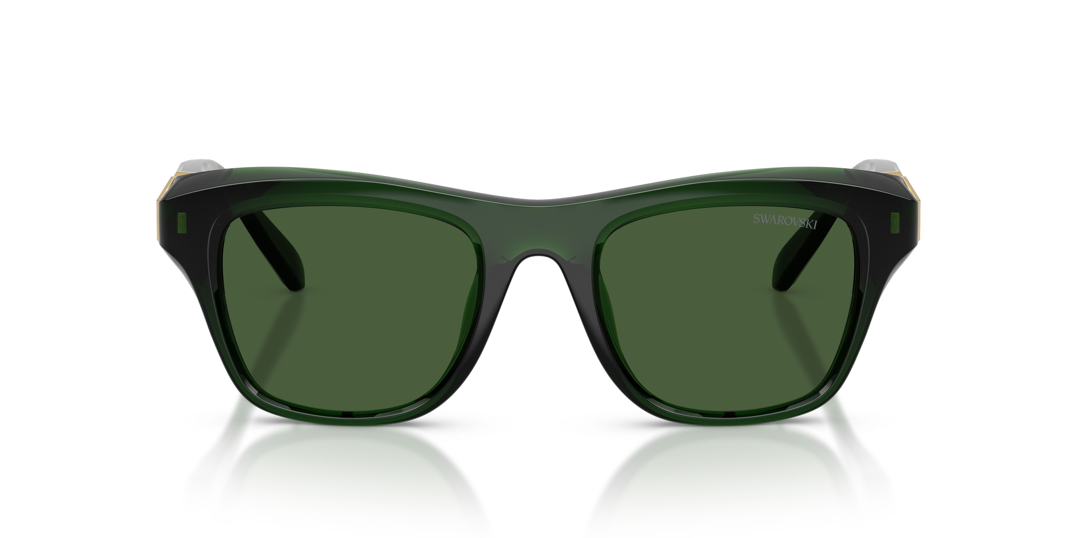 Sunglasses Swarovski SK 6056U (108171) color verde scuro lattiginoso shape square lenses verde scuro