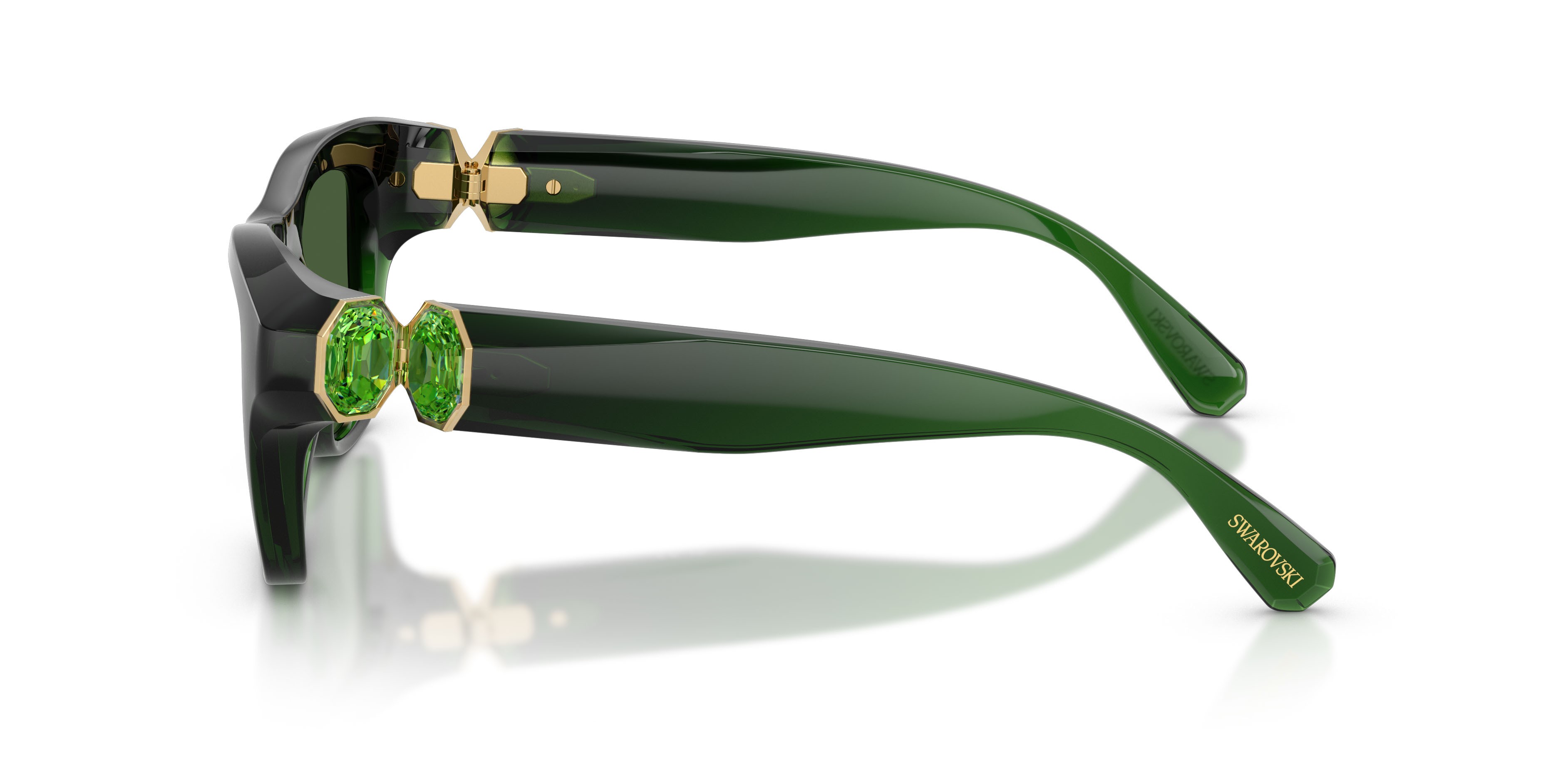 Sunglasses Swarovski SK 6056U (108171) color verde scuro lattiginoso shape square lenses verde scuro