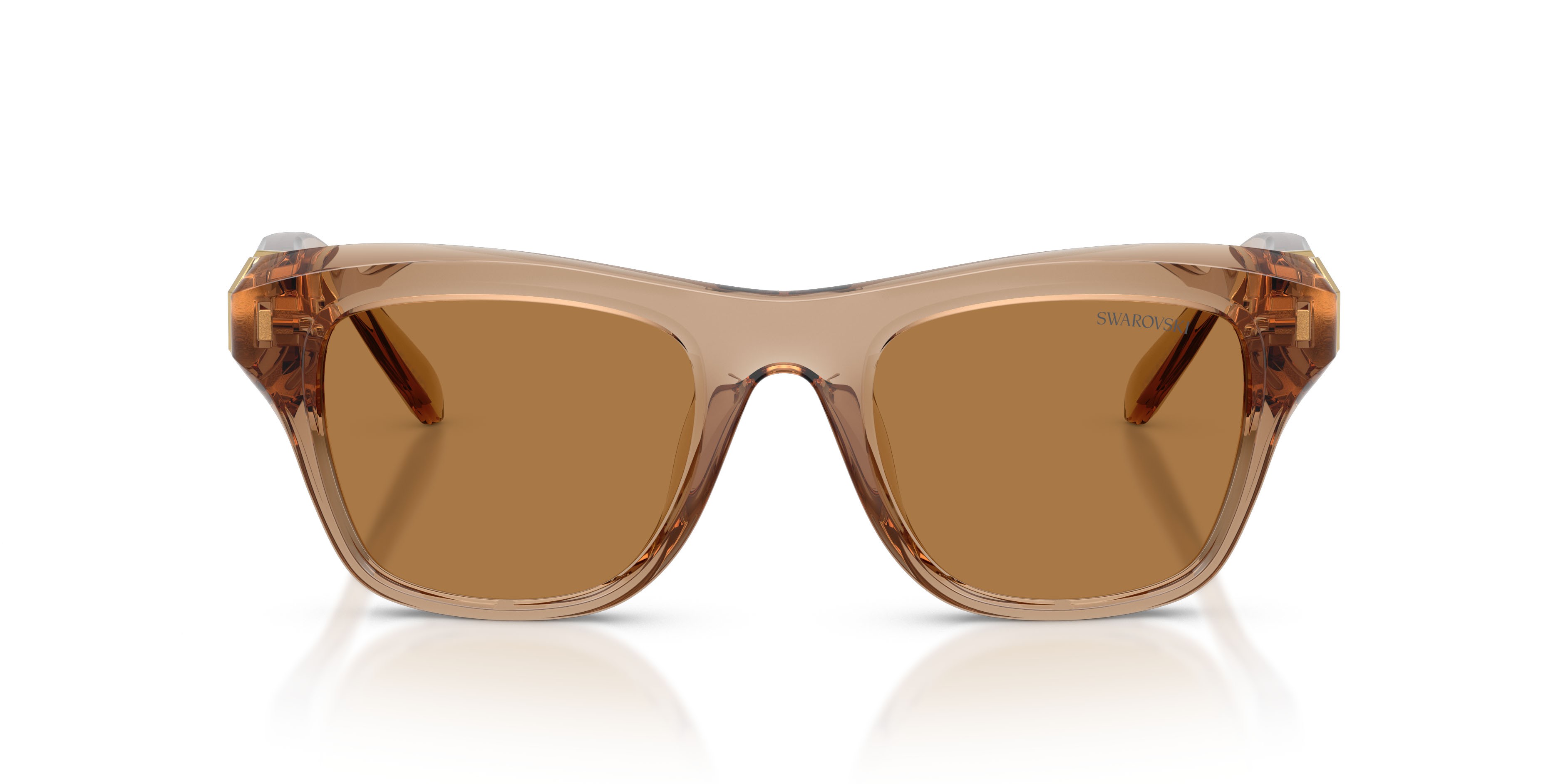 Sunglasses Swarovski SK 6056U (109273) color beige trasparente shape square lenses bronzo