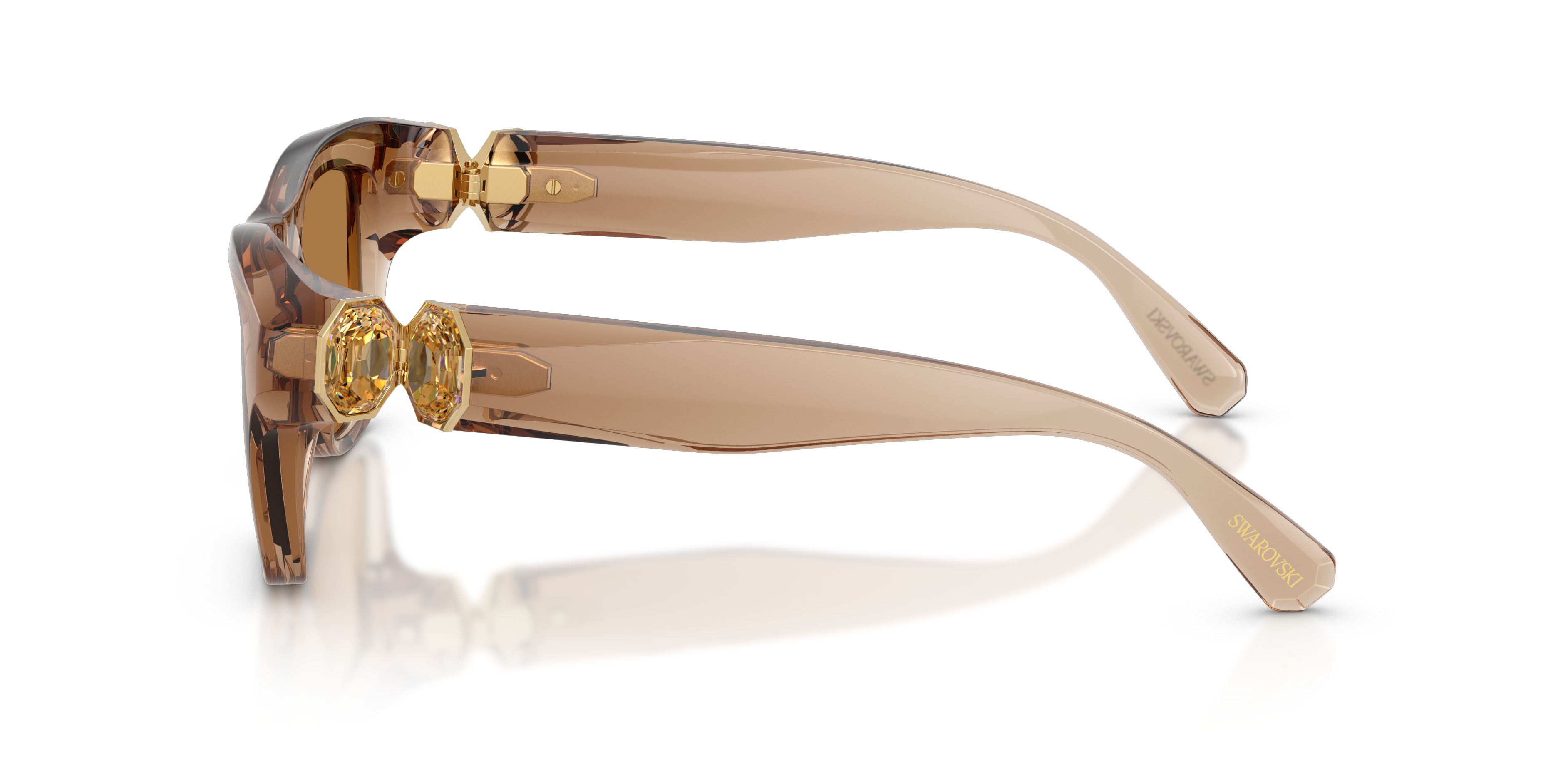 Sunglasses Swarovski SK 6056U (109273) color beige trasparente shape square lenses bronzo