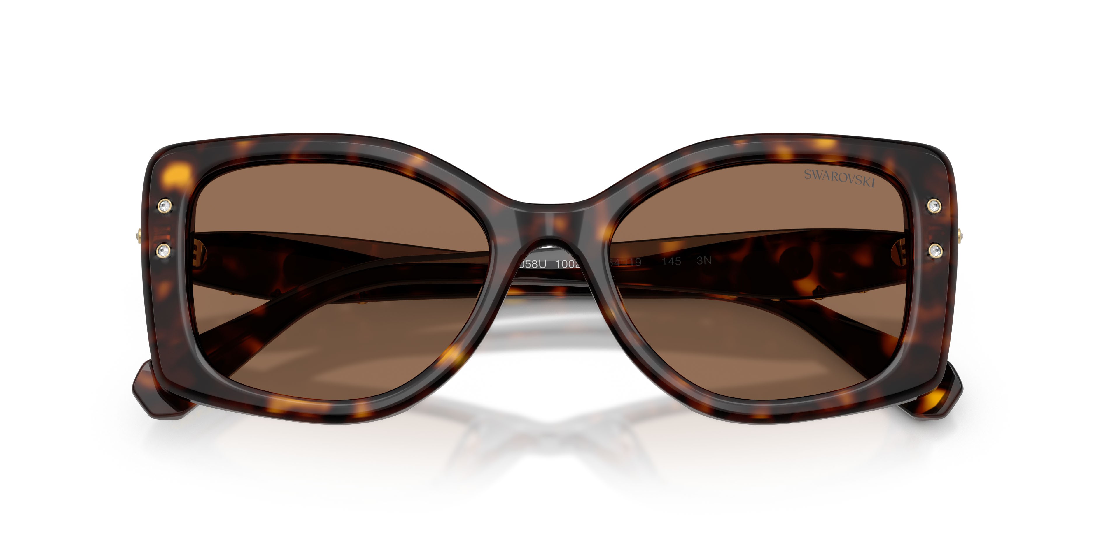 Sunglasses Swarovski SK 6058U (100273) color havana shape square lenses marrone scuro