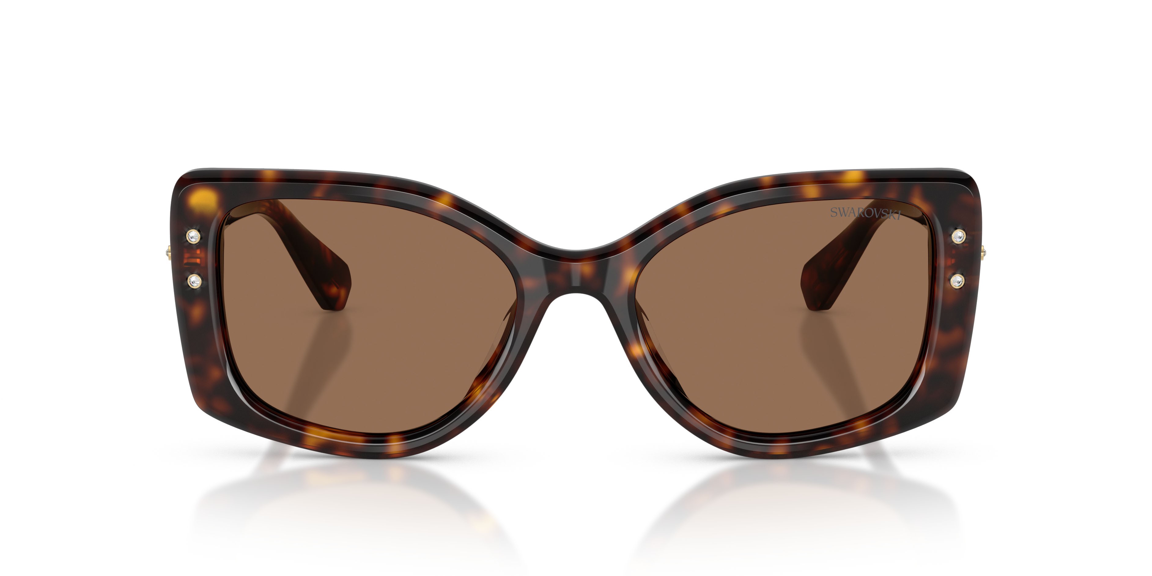 Sunglasses Swarovski SK 6058U (100273) color havana shape square lenses marrone scuro