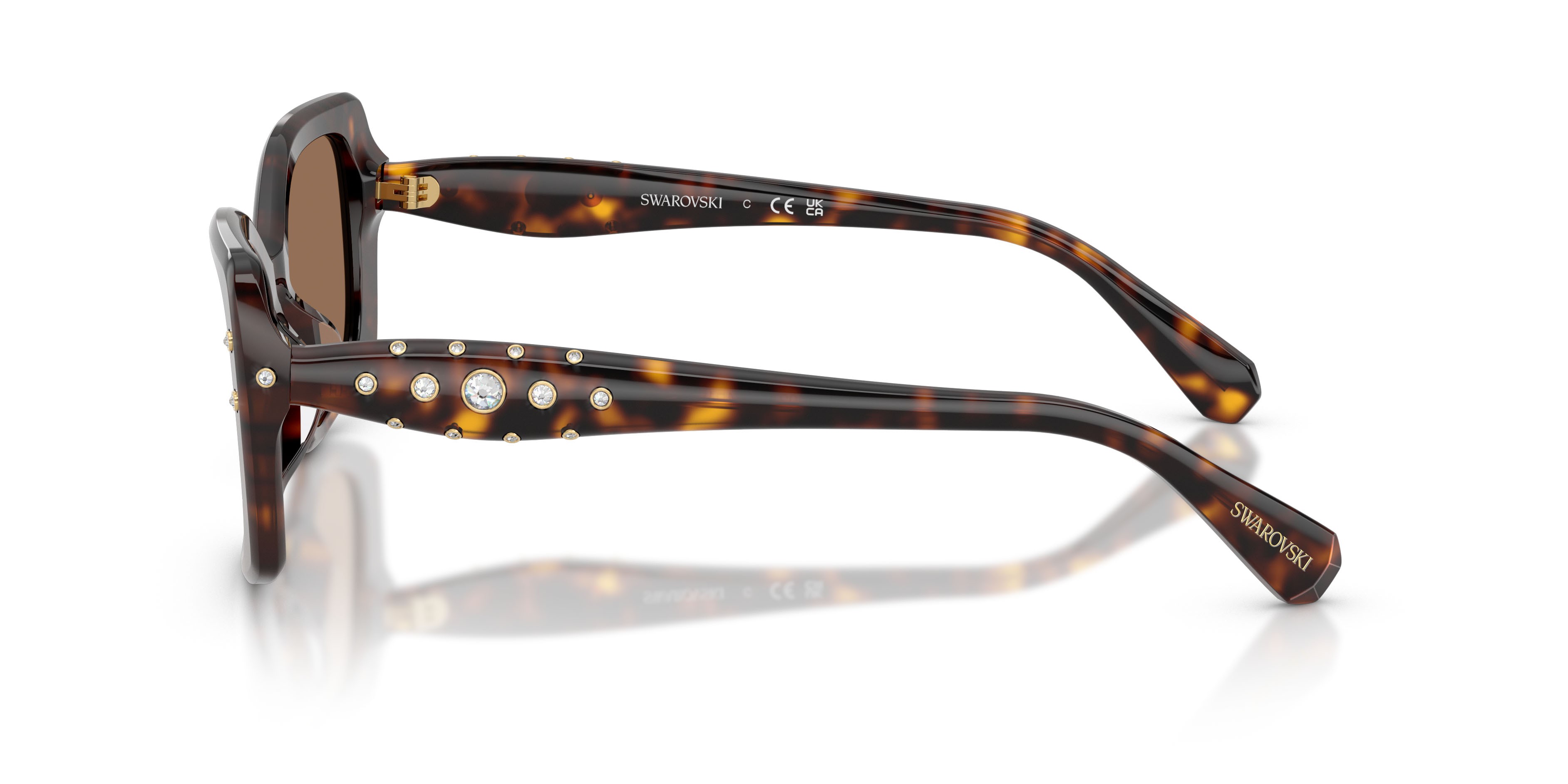Sunglasses Swarovski SK 6058U (100273) color havana shape square lenses marrone scuro