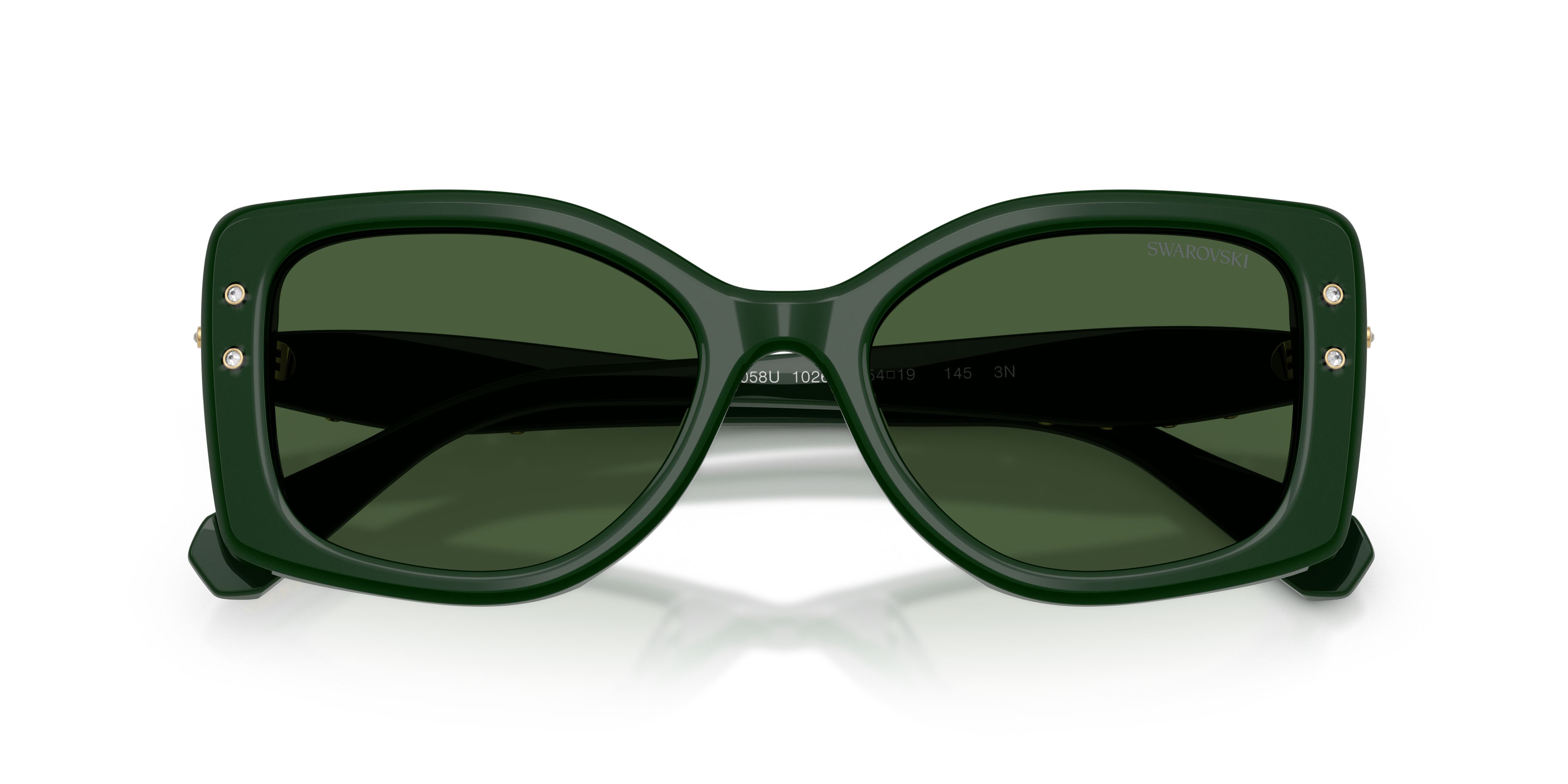 Sunglasses Swarovski SK 6058U (102671) color verde scuro shape square lenses verde scuro