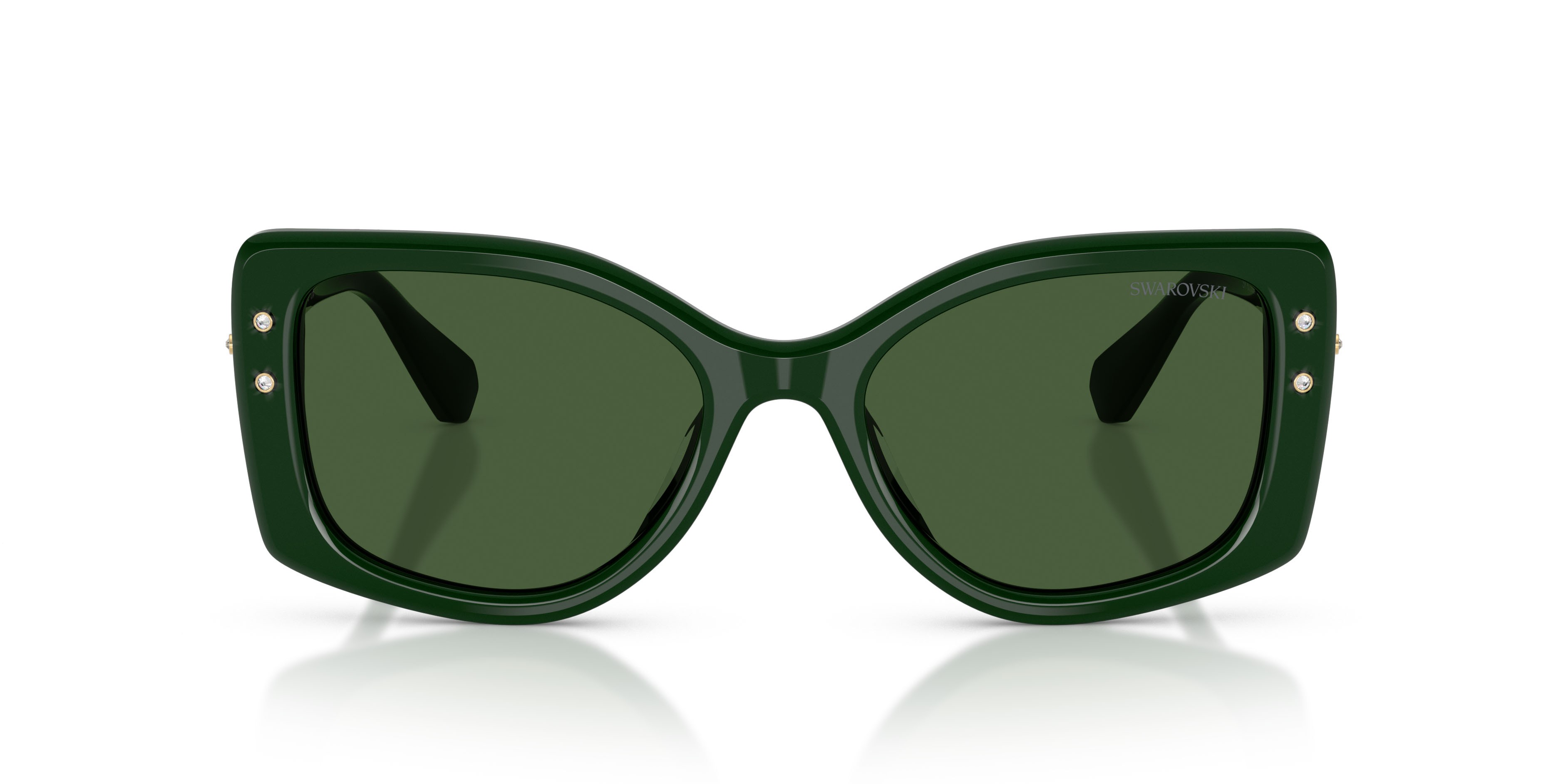 Sunglasses Swarovski SK 6058U (102671) color verde scuro shape square lenses verde scuro