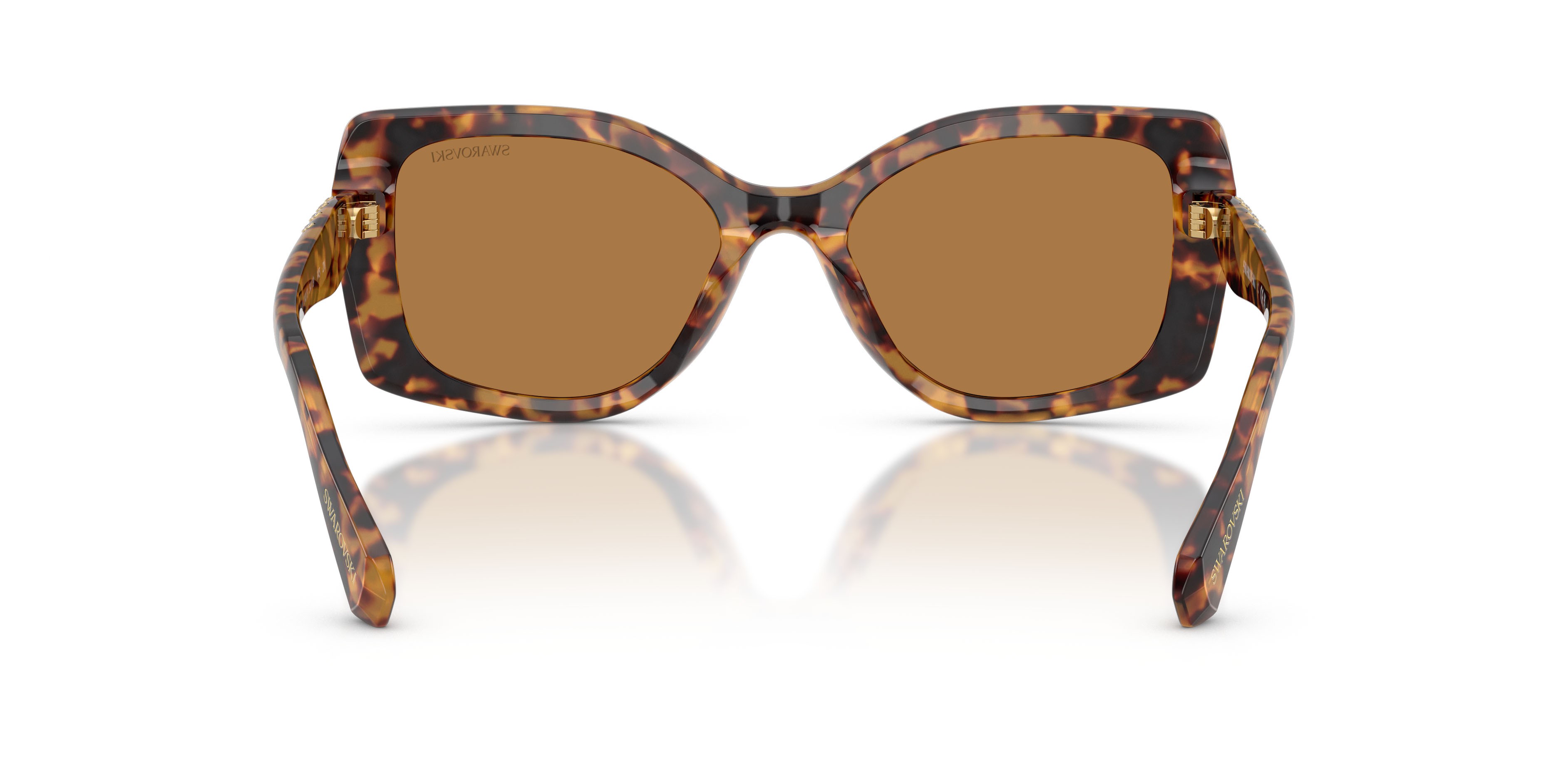 Sunglasses Swarovski SK 6058U (104073) color havana chiaro shape square lenses bronzo