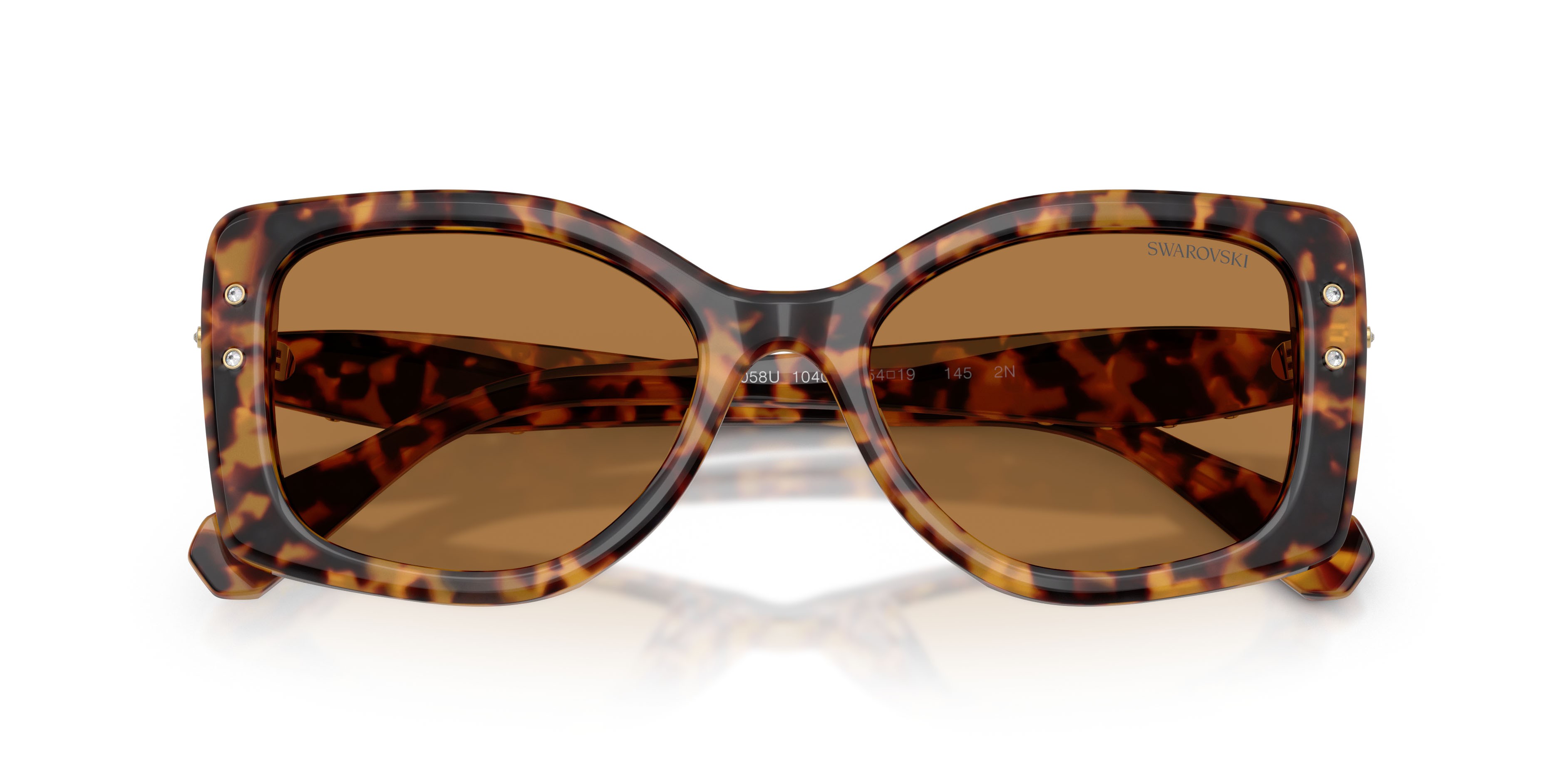 Sunglasses Swarovski SK 6058U (104073) color havana chiaro shape square lenses bronzo