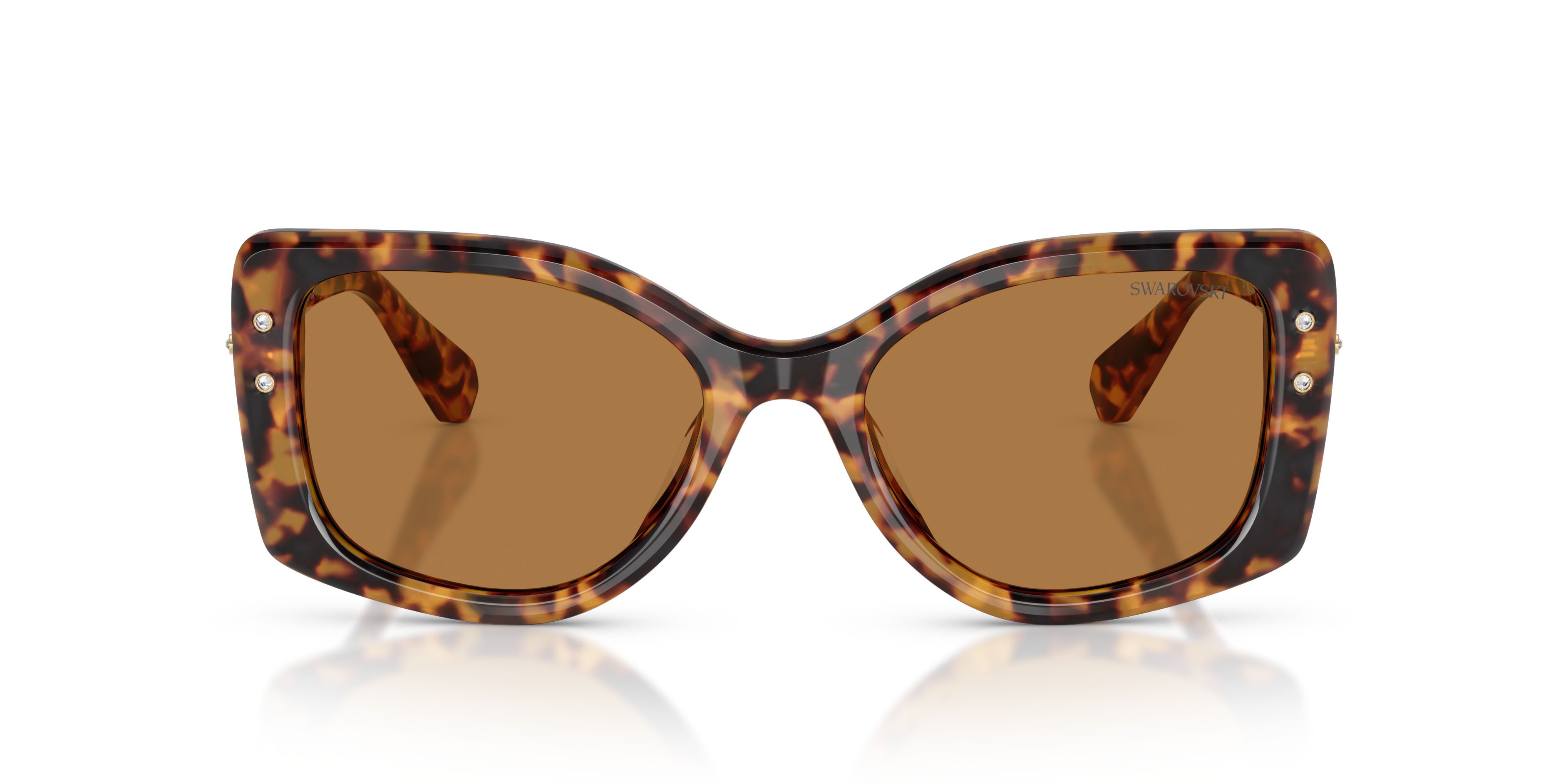 Sunglasses Swarovski SK 6058U (104073) color havana chiaro shape square lenses bronzo