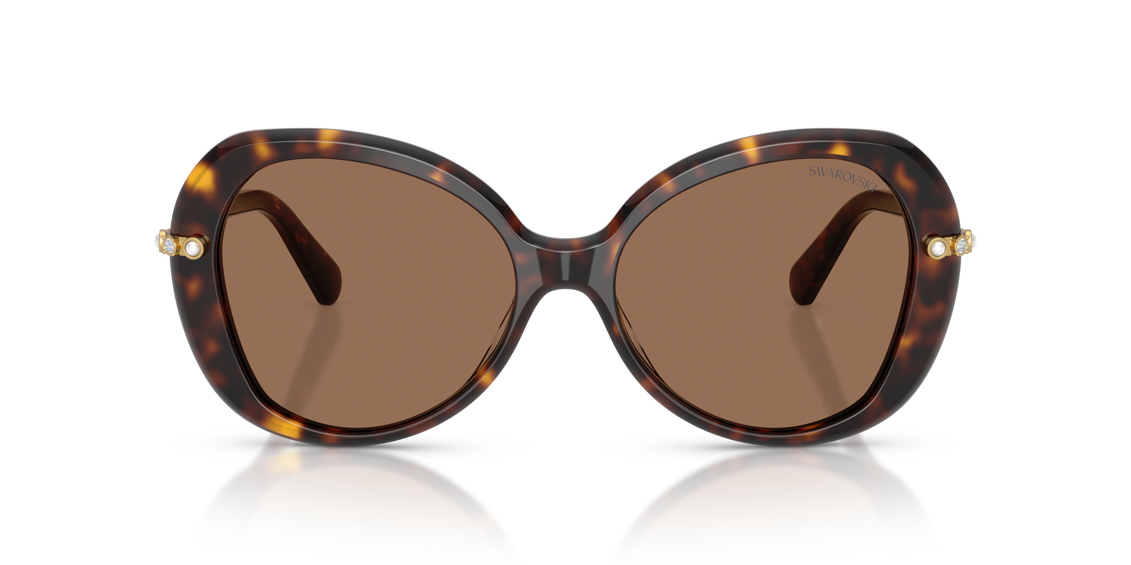 Sunglasses Swarovski SK 6059 (100273) color havana shape butterfly lenses marrone scuro