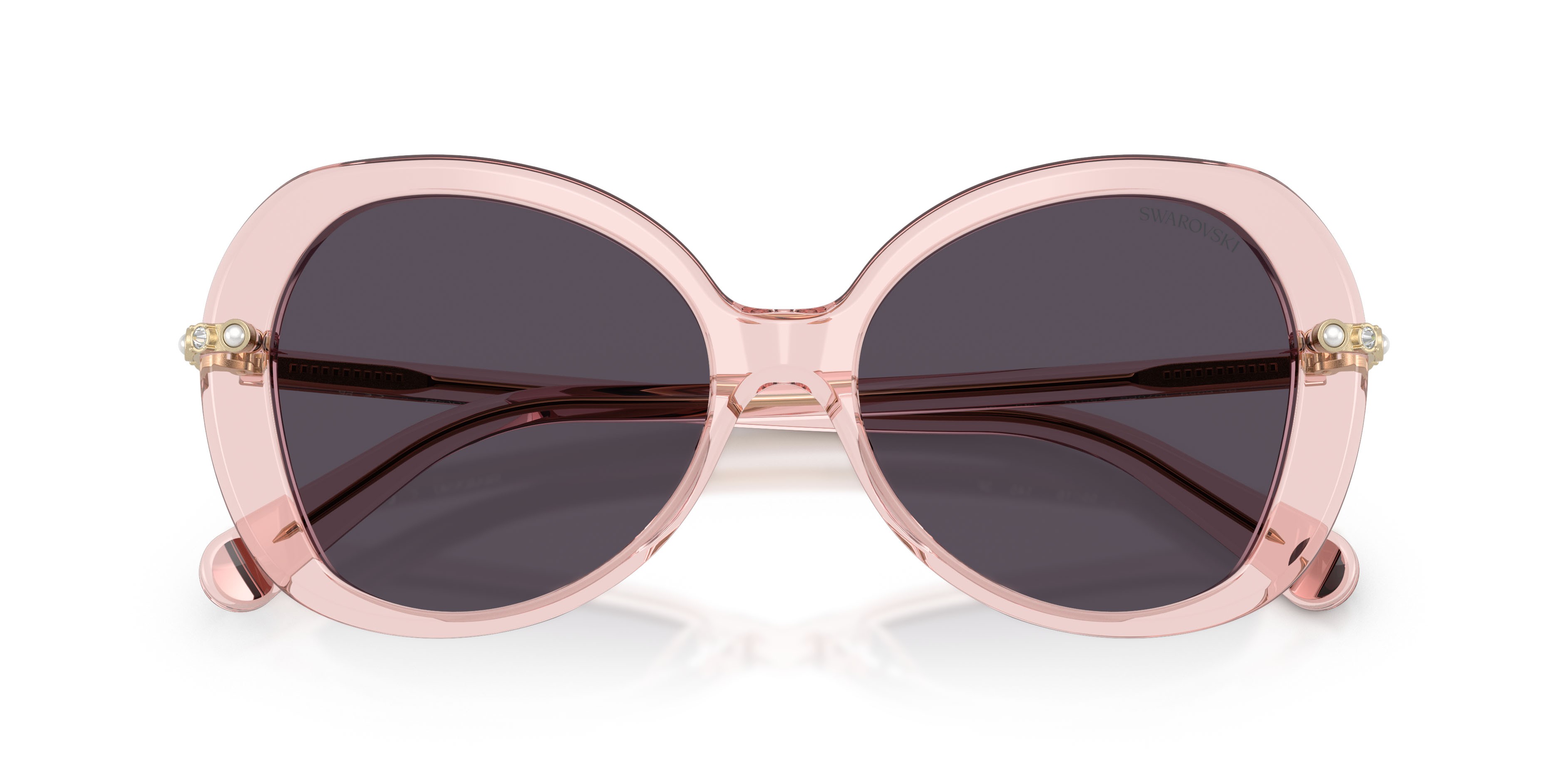 Sunglasses Swarovski SK 6059 (1070P5) color rosa trasparente shape butterfly lenses rosa