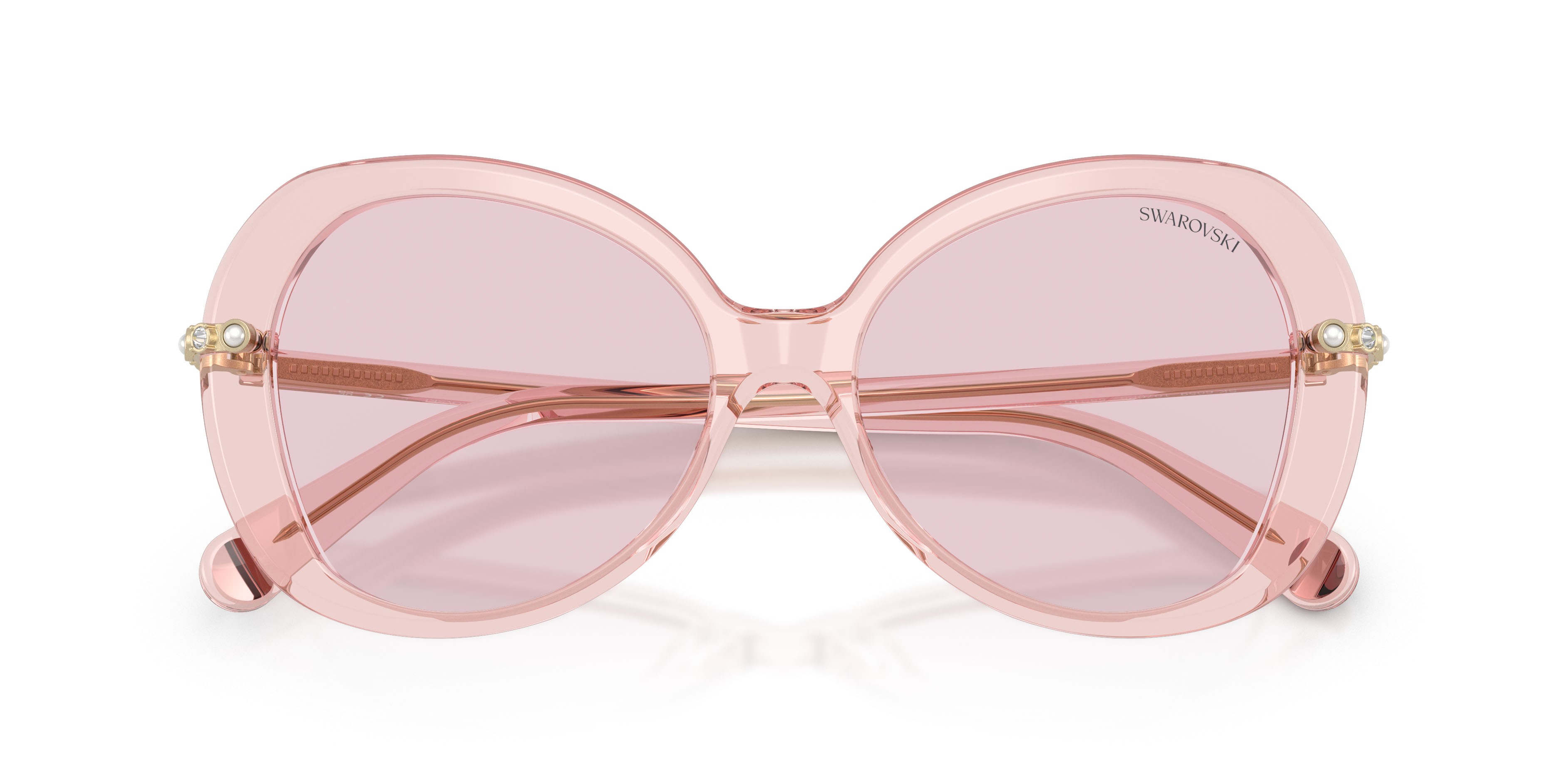 Sunglasses Swarovski SK 6059 (1070P5) color rosa trasparente shape butterfly lenses rosa