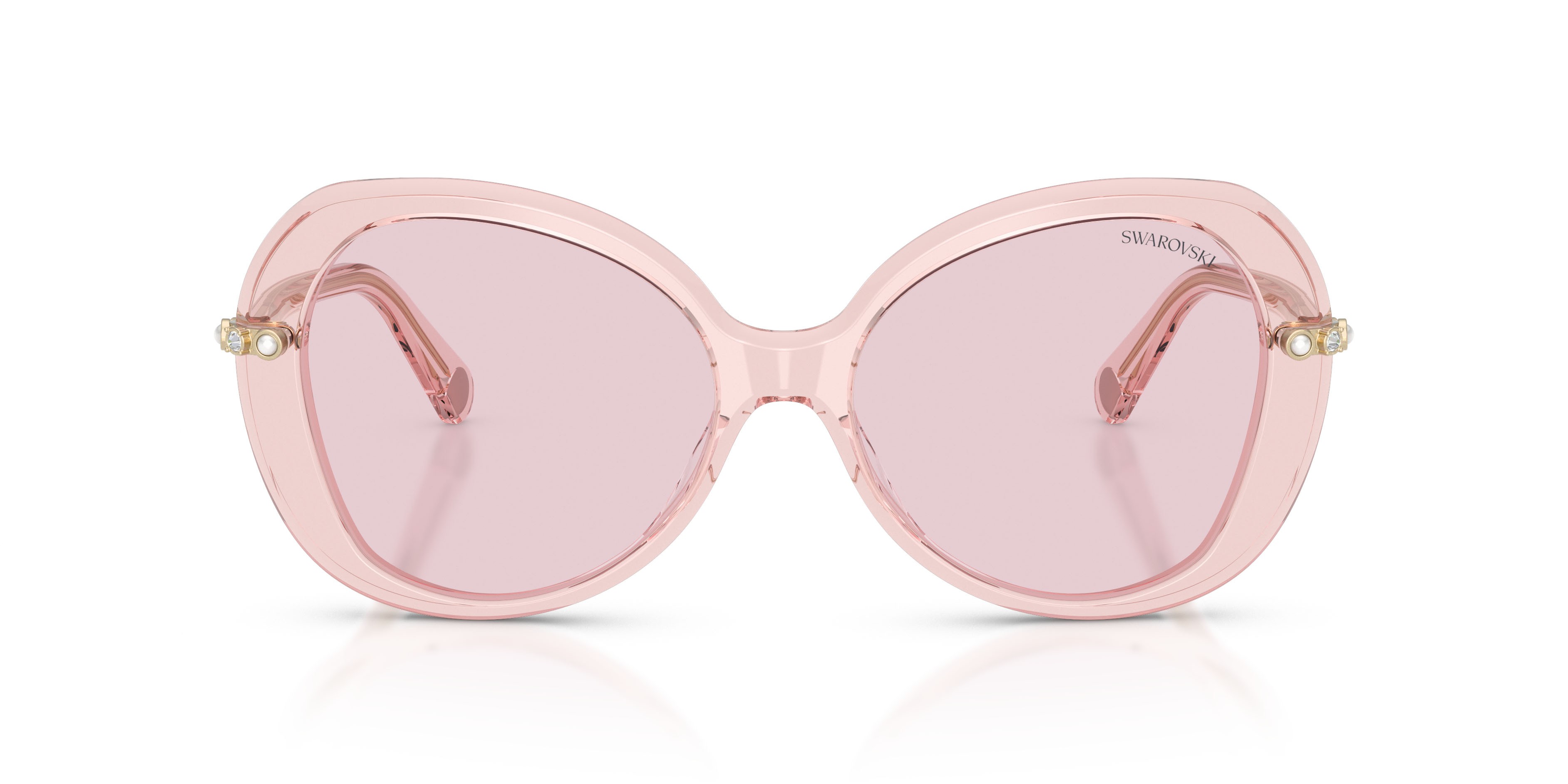 Sunglasses Swarovski SK 6059 (1070P5) color rosa trasparente shape butterfly lenses rosa