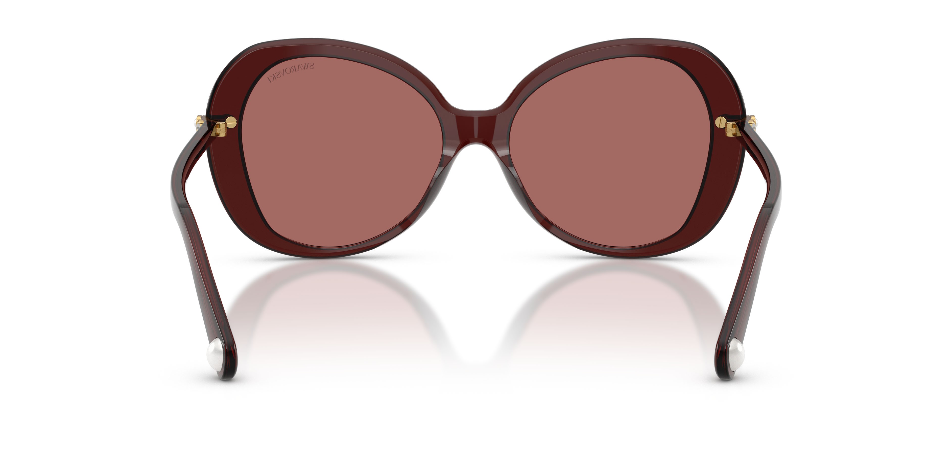 Sunglasses Swarovski SK 6059 (109869) color borgogna trasparente shape butterfly lenses violetto scuro