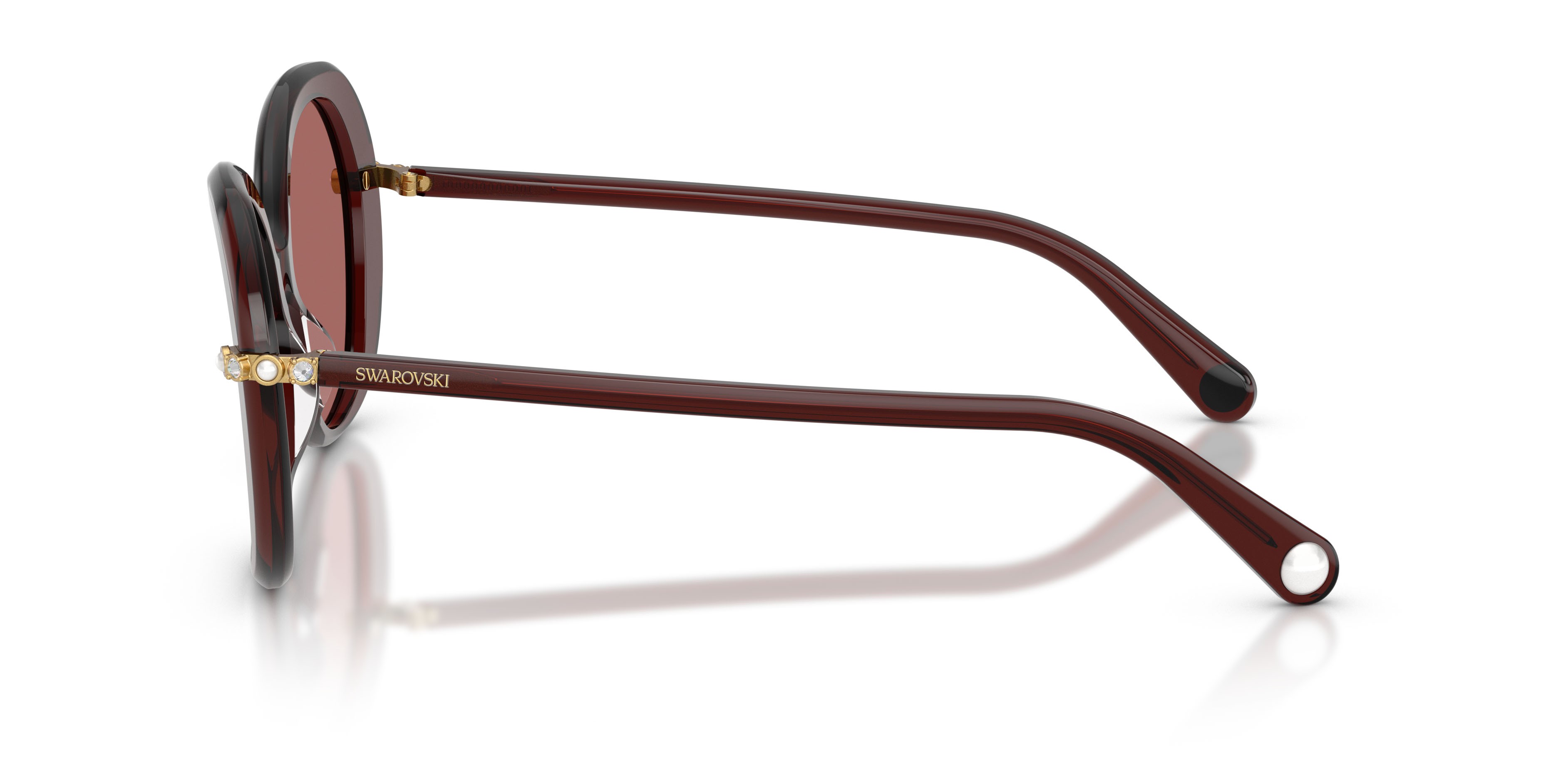 Sunglasses Swarovski SK 6059 (109869) color borgogna trasparente shape butterfly lenses violetto scuro