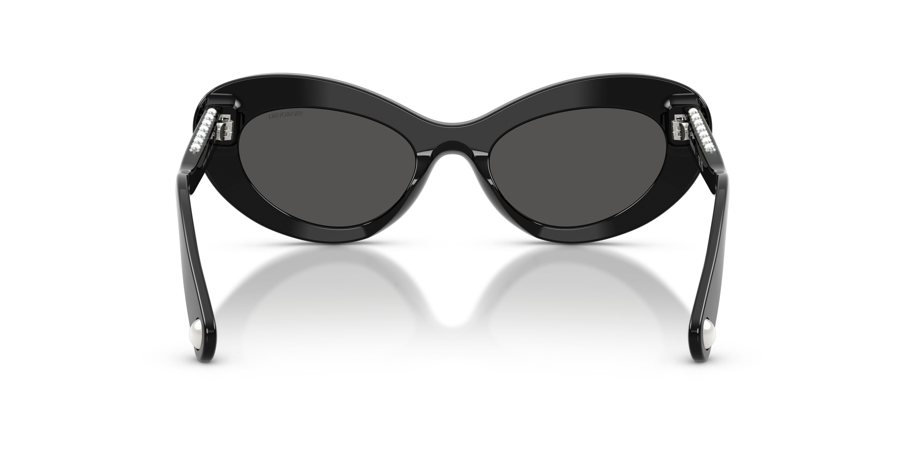 Sunglasses Swarovski SK 6061U (100187) color nero shape cat eye lenses grigio scuro