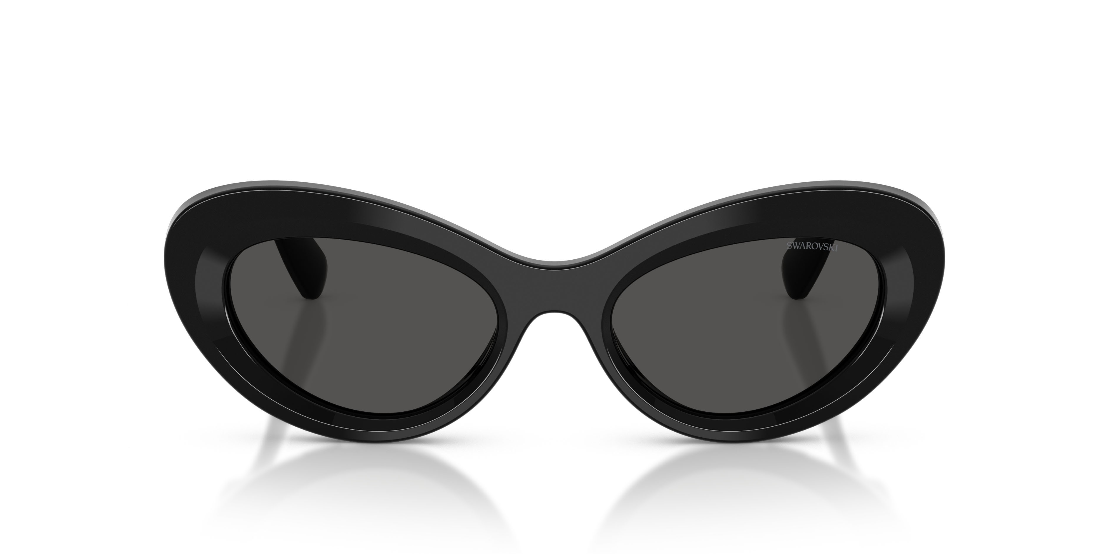 Sunglasses Swarovski SK 6061U (100187) color nero shape cat eye lenses grigio scuro