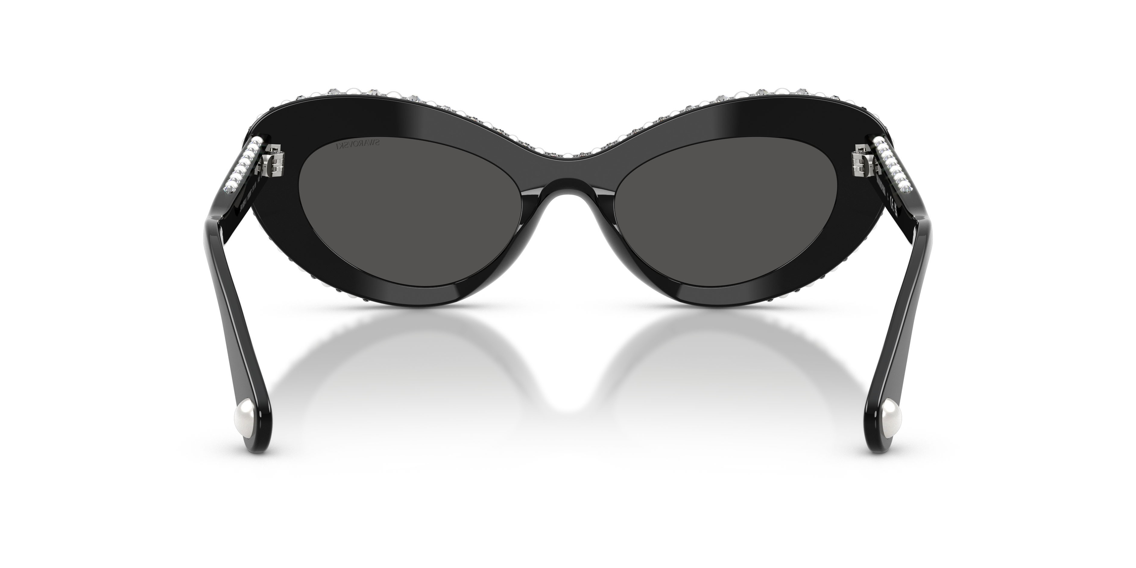 Sunglasses Swarovski SK 6061U (109387) color nero shape cat eye lenses grigio scuro