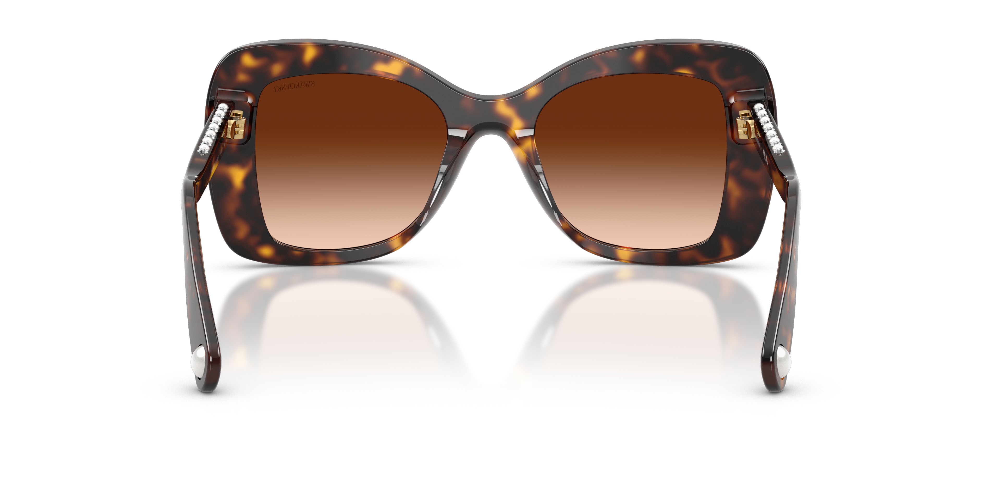 Sunglasses Swarovski SK 6062U (100274) color havana shape butterfly lenses marrone sfumato