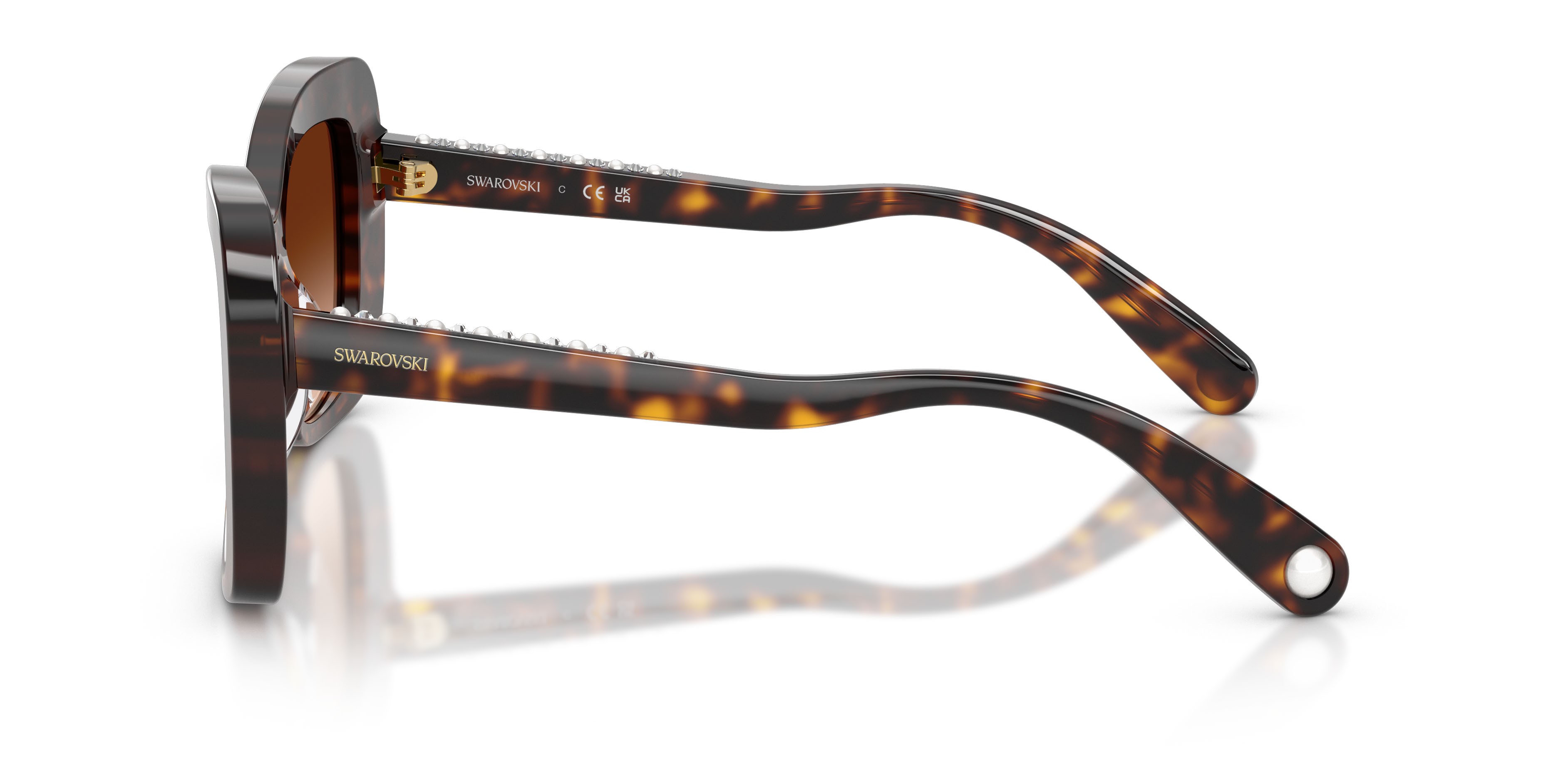 Sunglasses Swarovski SK 6062U (100274) color havana shape butterfly lenses marrone sfumato