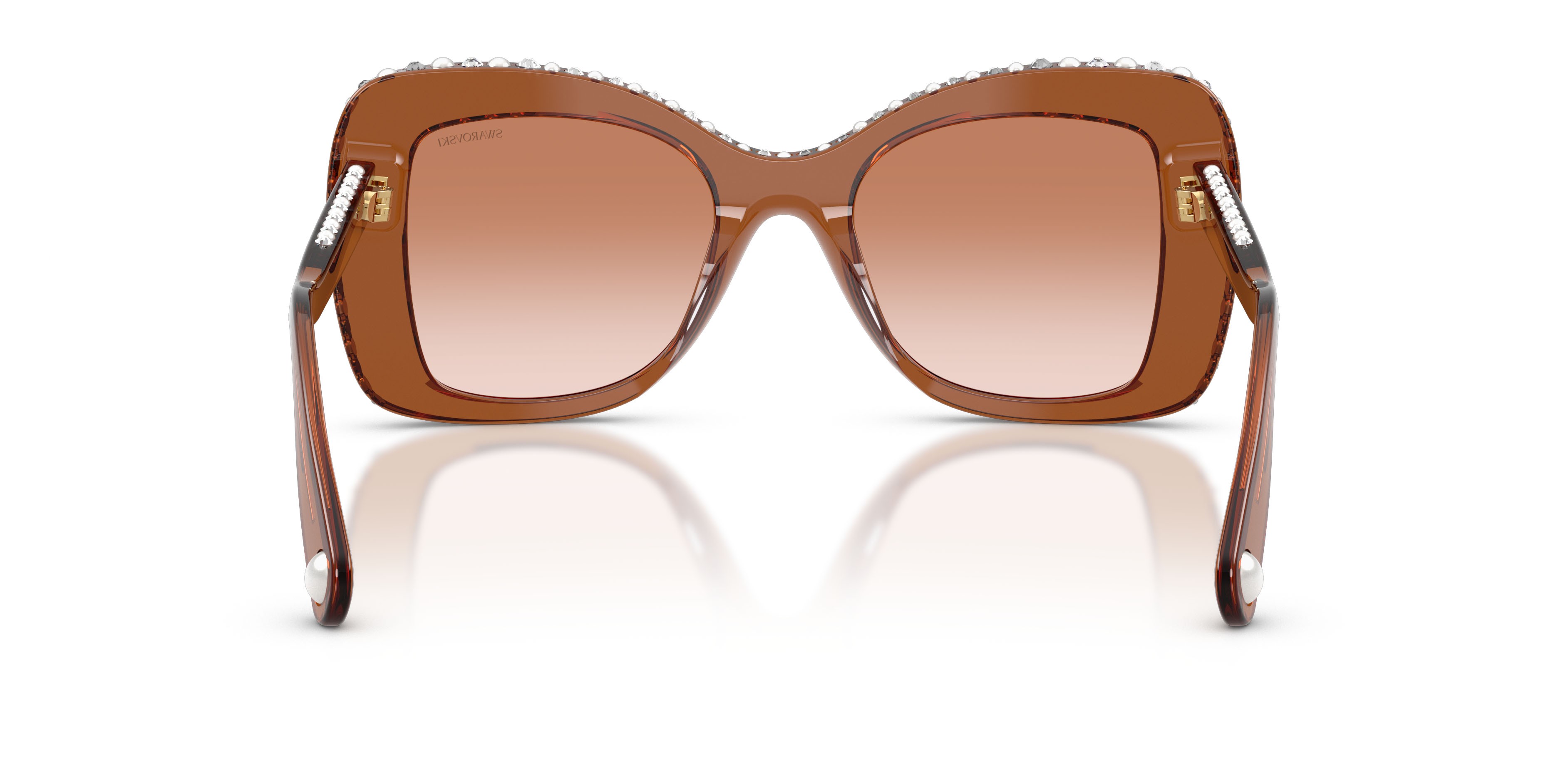 Sunglasses Swarovski SK 6062U (109573) color marrone trasparente shape butterfly lenses marrone sfumato