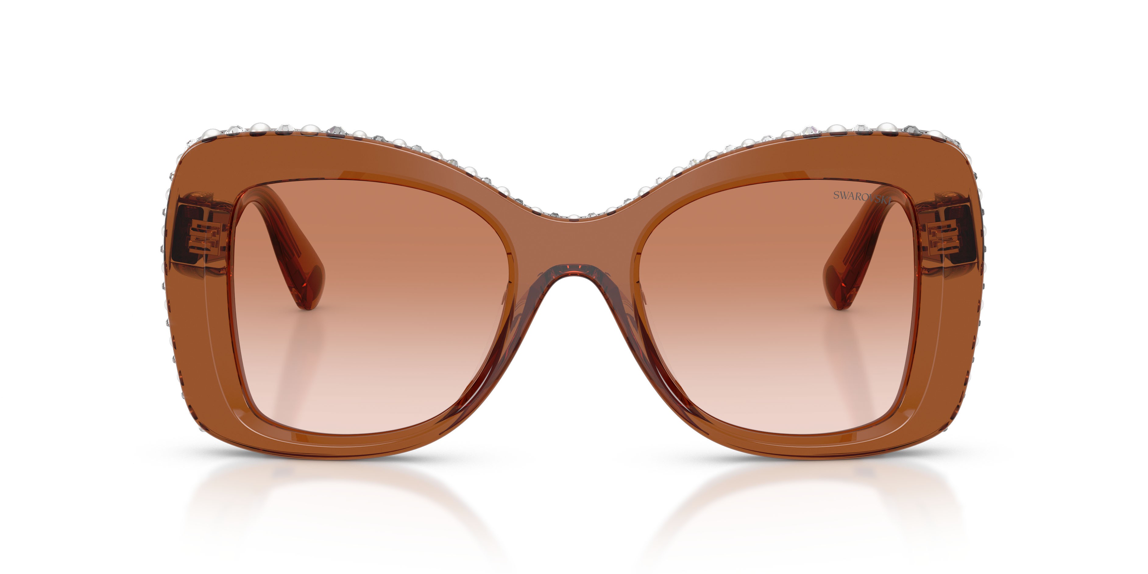 Sunglasses Swarovski SK 6062U (109573) color marrone trasparente shape butterfly lenses marrone sfumato