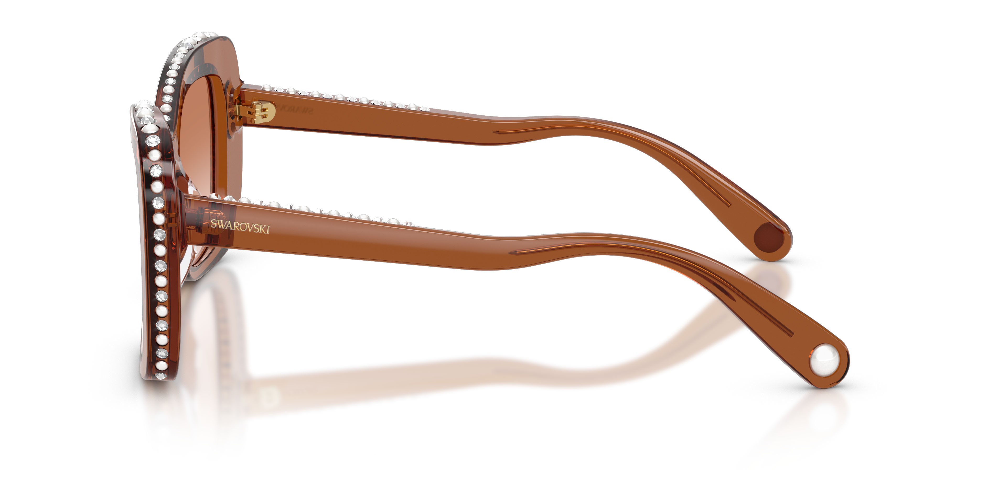 Sunglasses Swarovski SK 6062U (109573) color marrone trasparente shape butterfly lenses marrone sfumato
