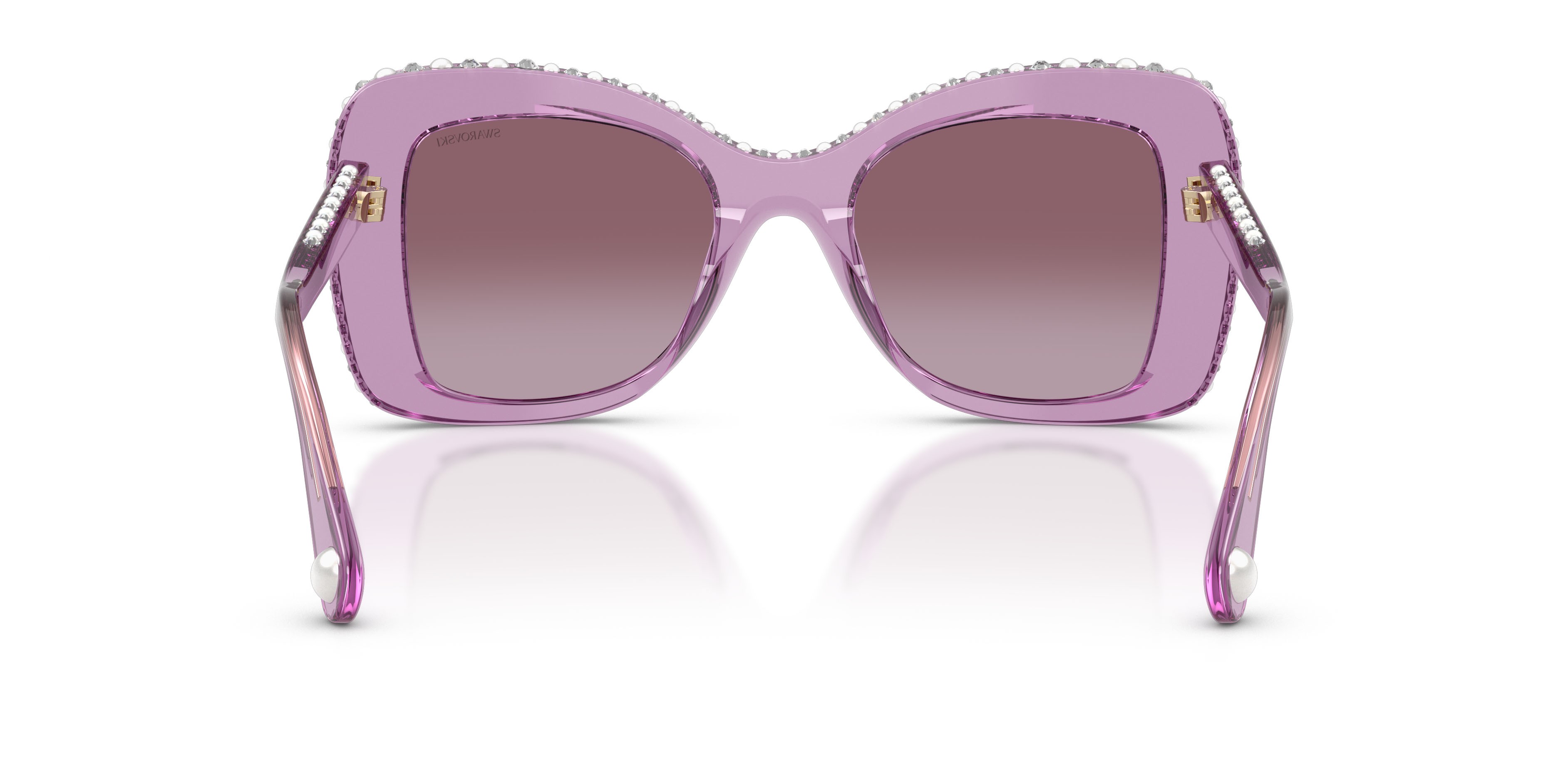 Sunglasses Swarovski SK 6062U (10968H) color ametista trasparente shape butterfly lenses sfumato viola