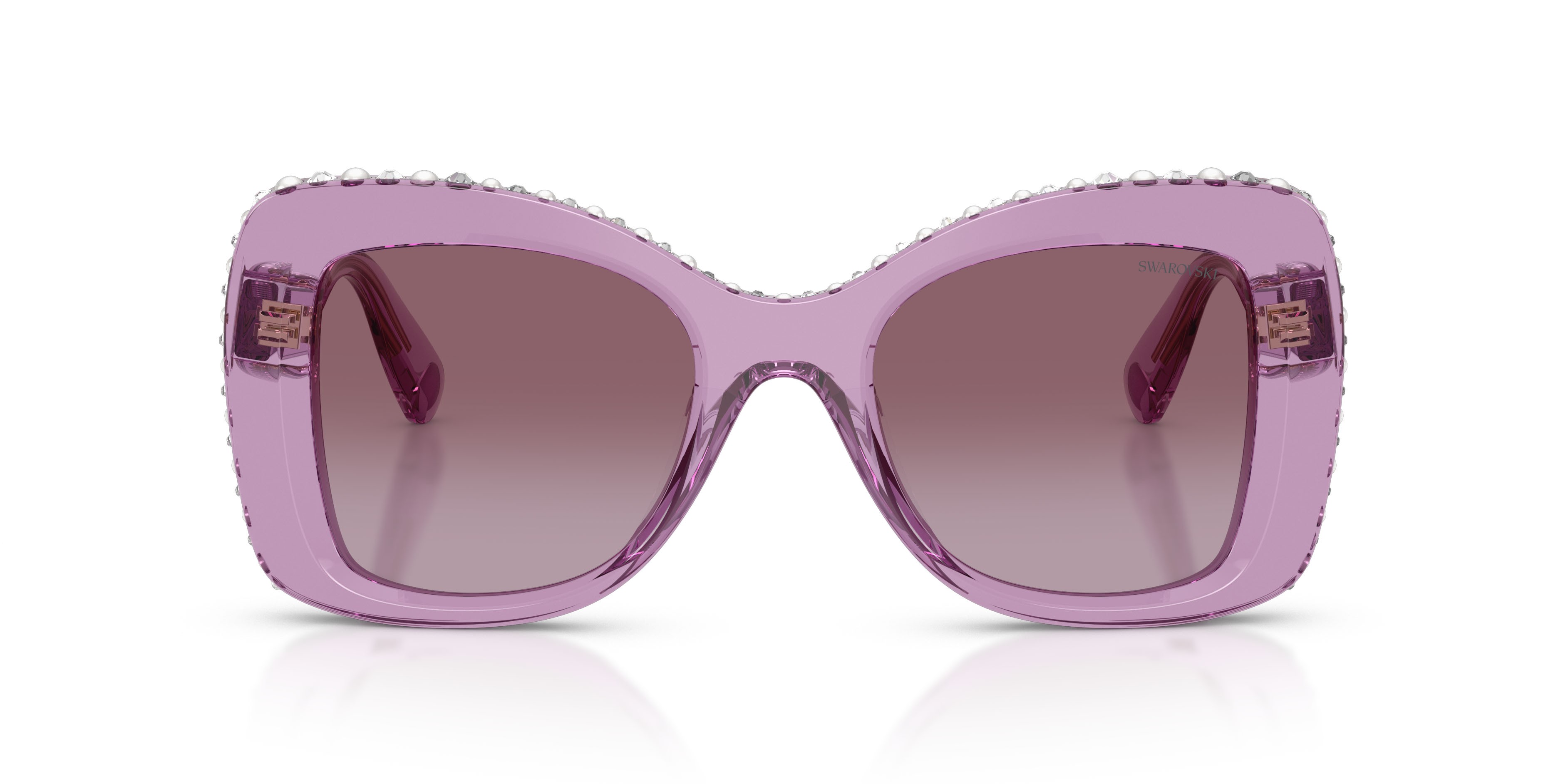 Sunglasses Swarovski SK 6062U (10968H) color ametista trasparente shape butterfly lenses sfumato viola