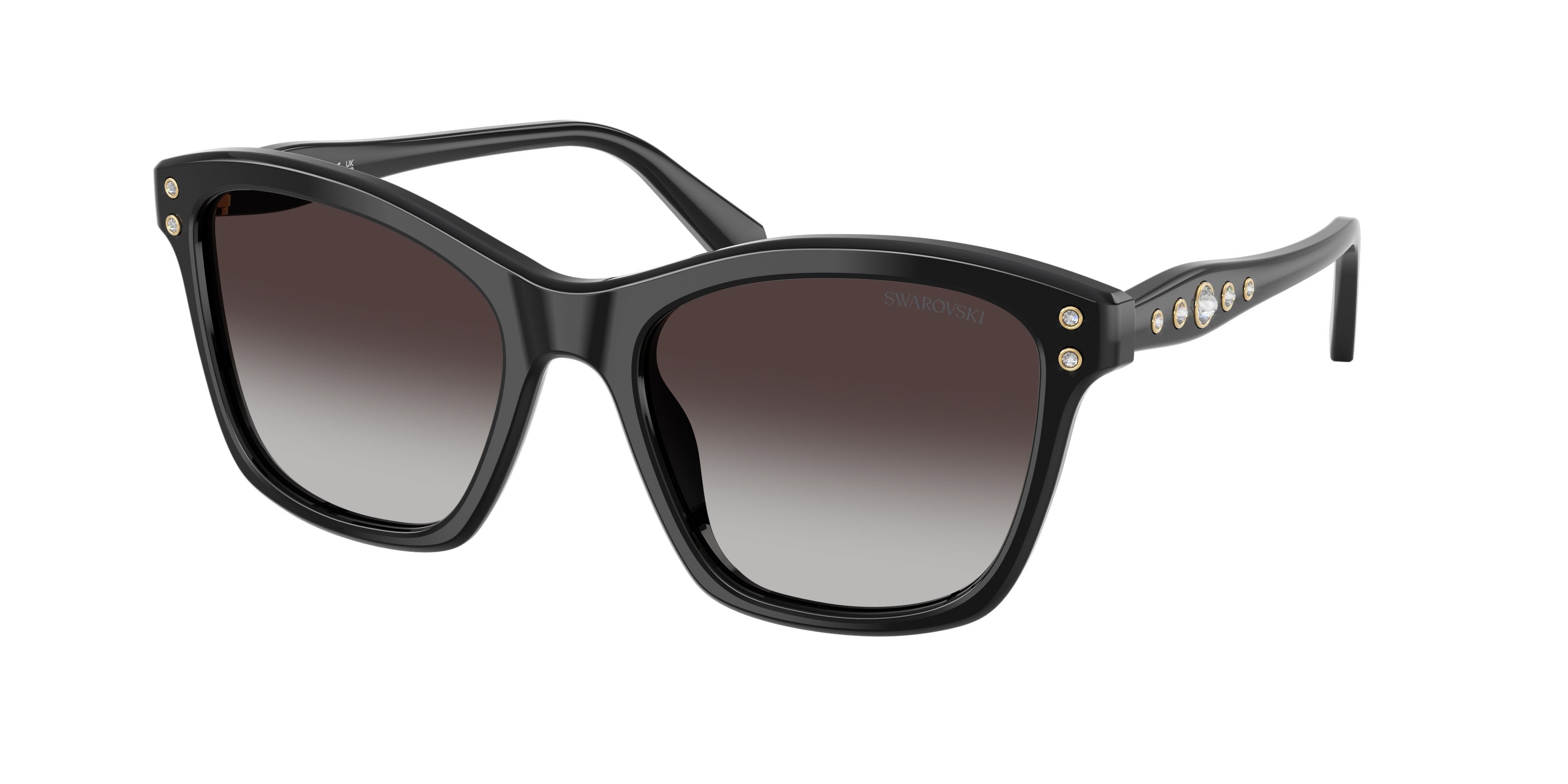 Sunglasses Swarovski SK 6063 (10018G) color nero shape square lenses grigio sfumato