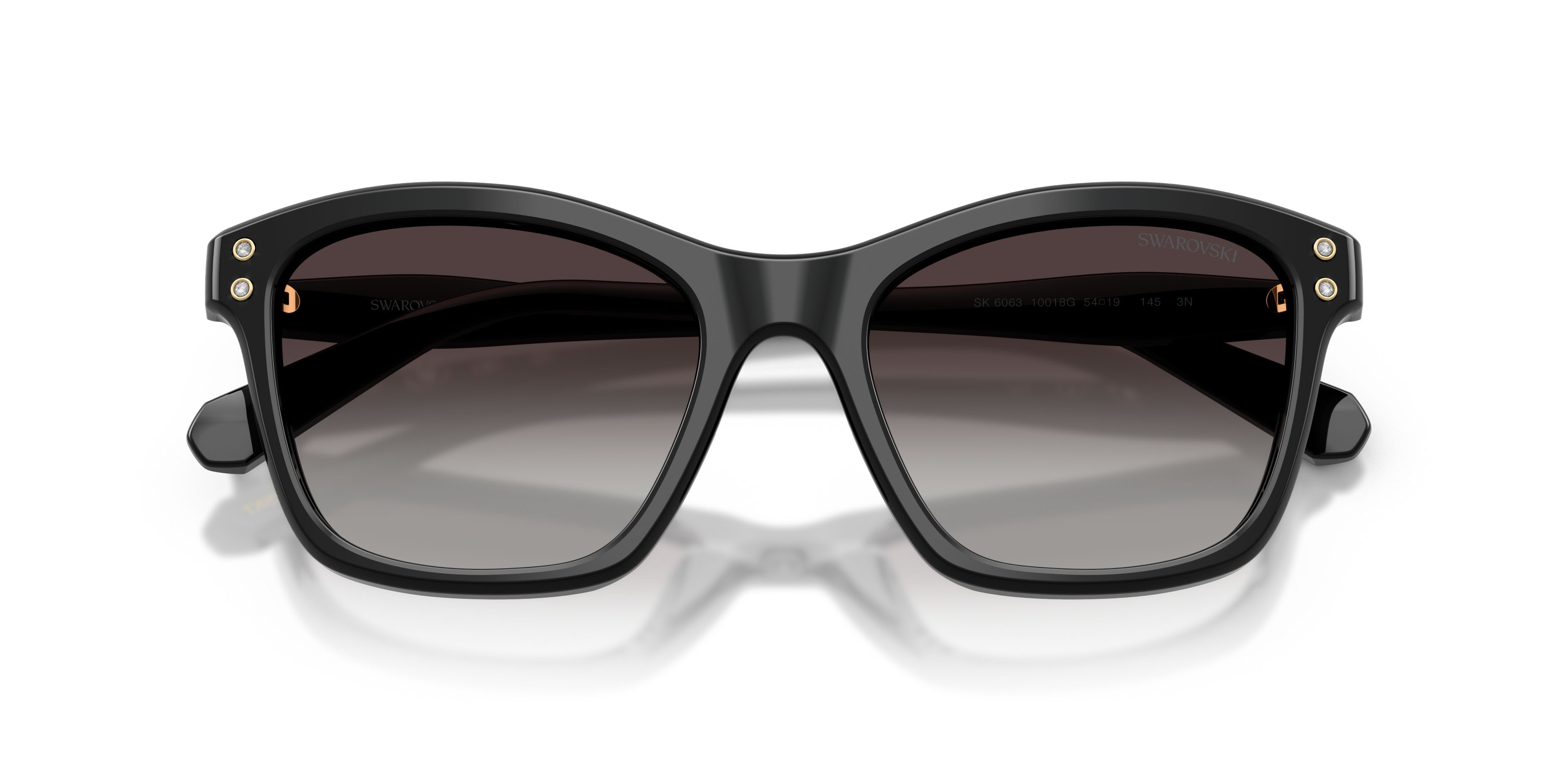 Sunglasses Swarovski SK 6063 (10018G) color nero shape square lenses grigio sfumato