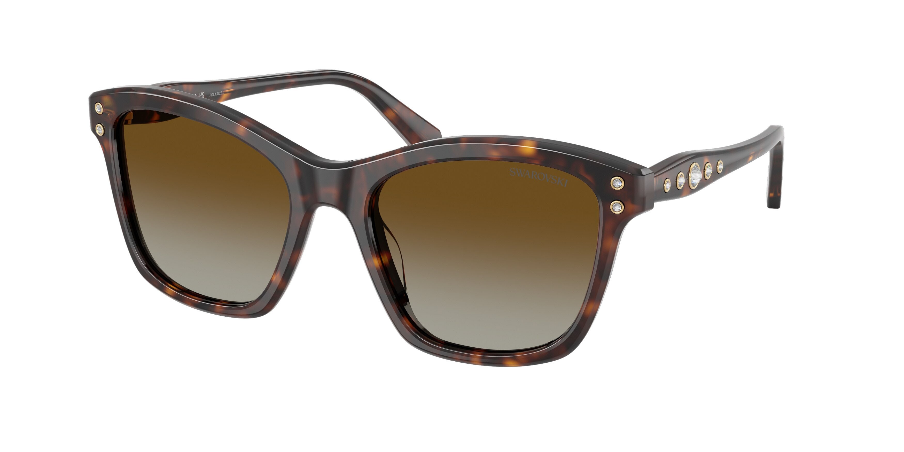 Sunglasses Swarovski SK 6063 (1002T5) color havana shape square lenses polarizzata marrone sfumato