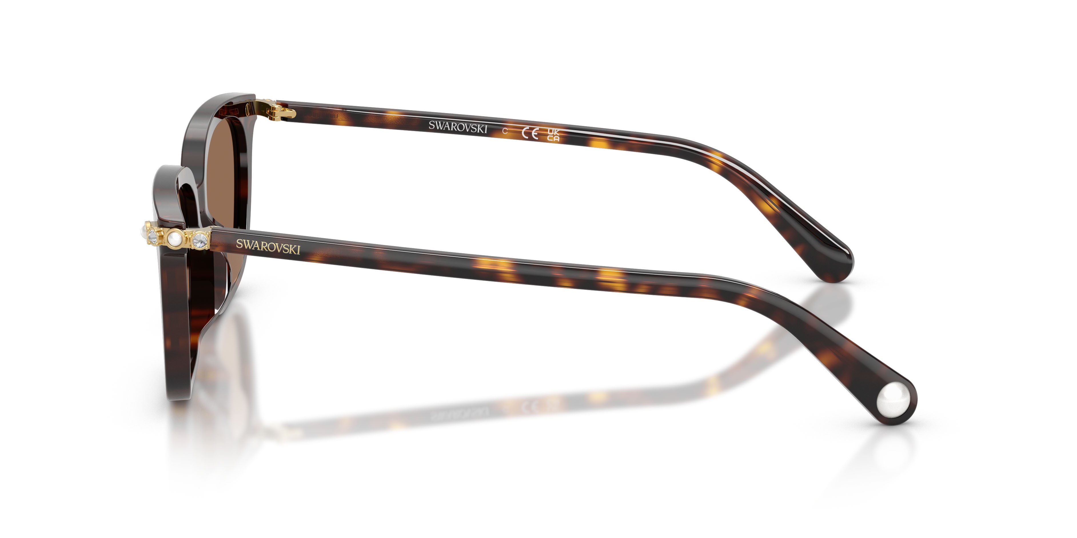 Sunglasses Swarovski SK 6064D (100273) color havana shape square lenses marrone scuro