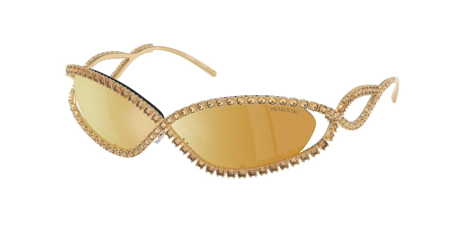 Eyeglasses Swarovski SK 7024 (40047P) color oro shape irregular lenses marrone specchiato oro