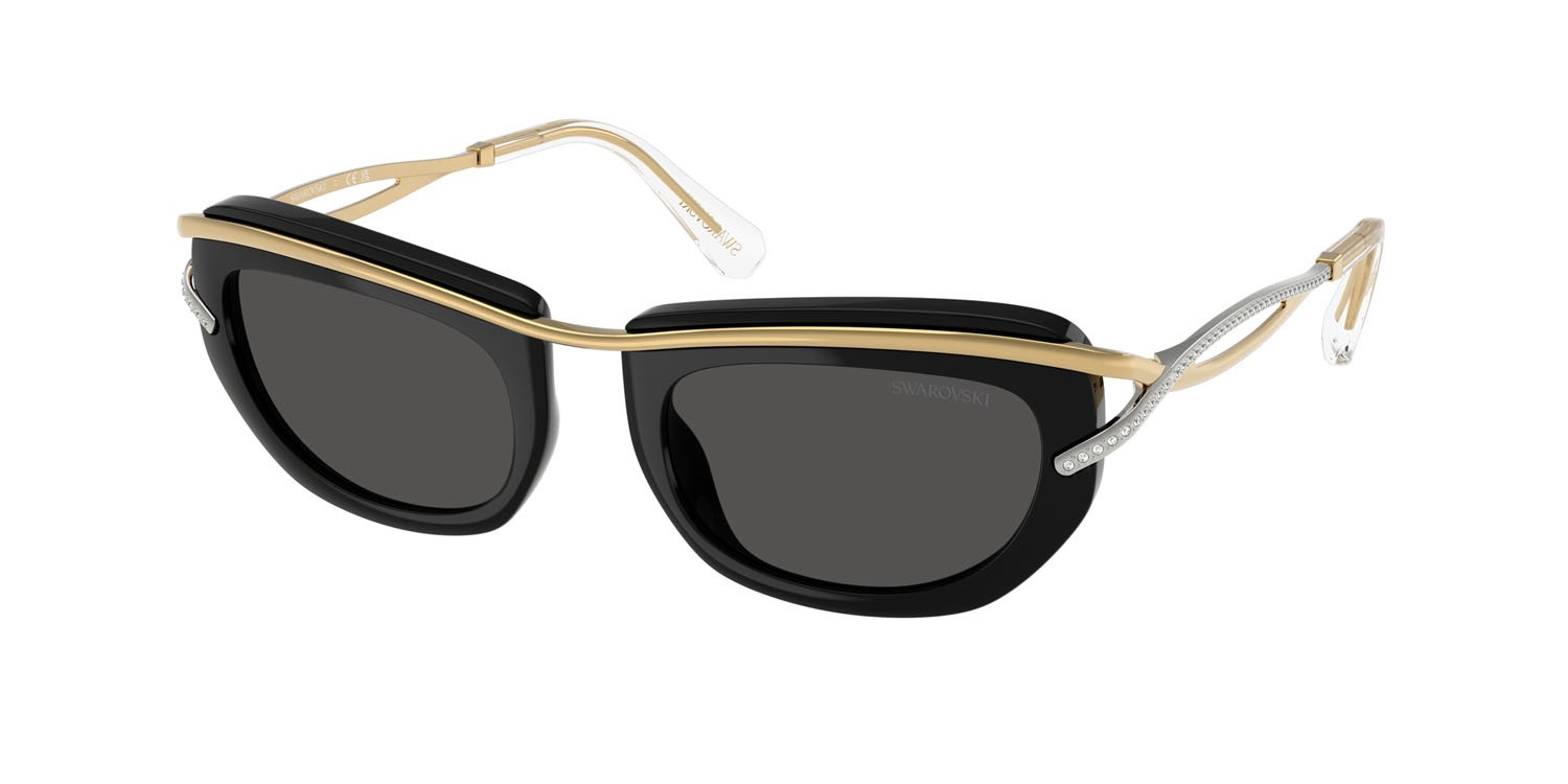 Occhiali da sole Swarovski SK 7026 (403487) colore nero forma quadrato lenti grigio scuro