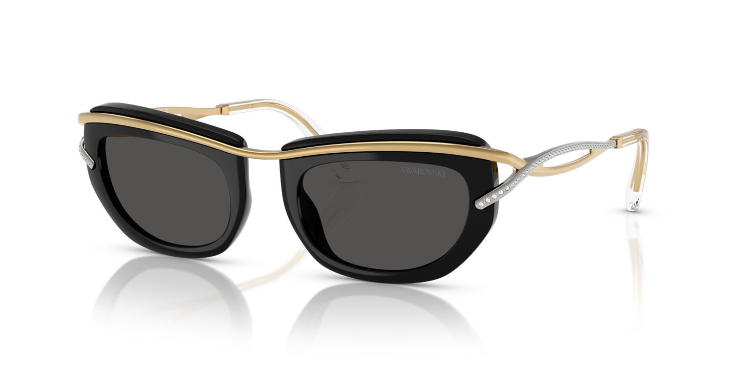 Occhiali da sole Swarovski SK 7026 (403487) colore nero forma quadrato lenti grigio scuro