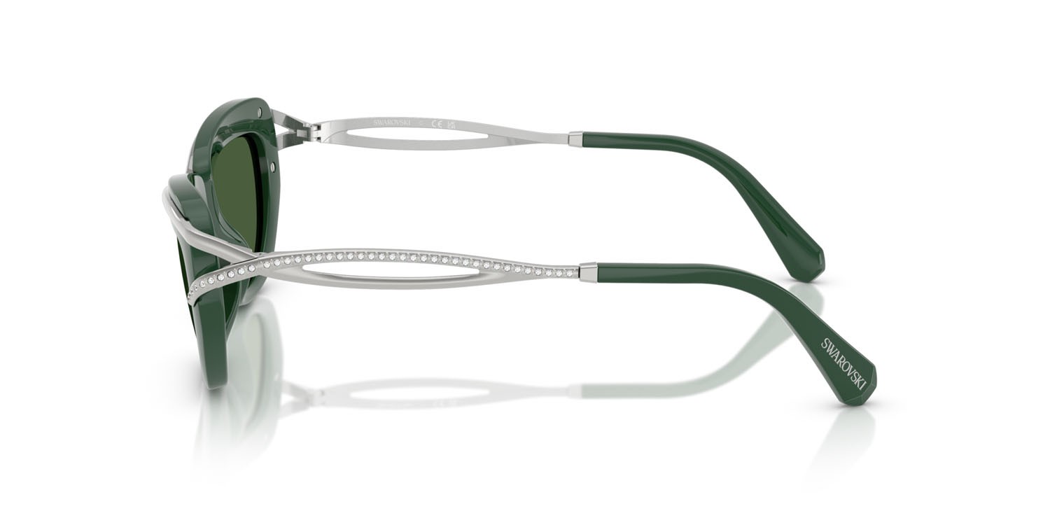 Sunglasses Swarovski SK 7026 (403671) color verde scuro shape square lenses verde scuro