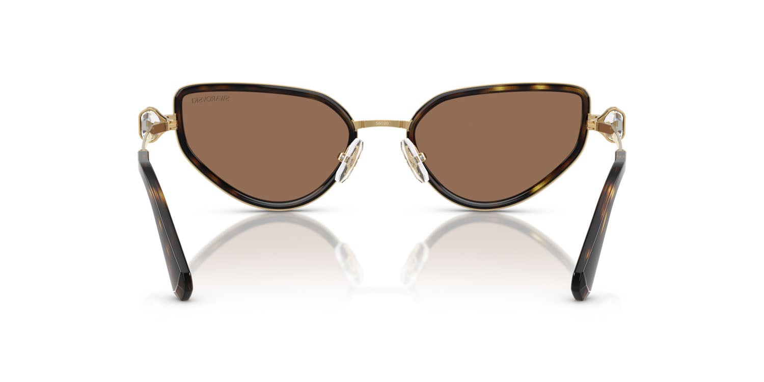 Sunglasses Swarovski SK 7027 (400473) color oro/havana shape irregular lenses marrone scuro