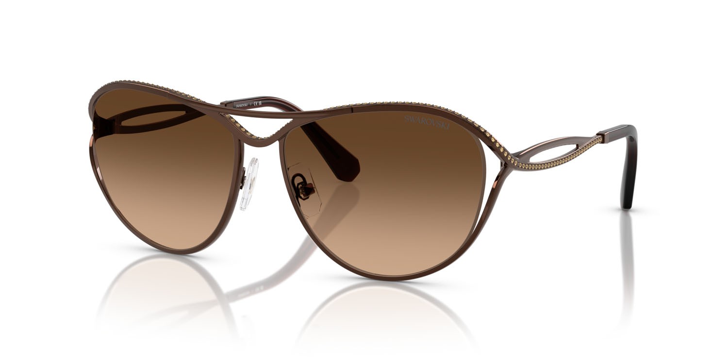 Sunglasses Swarovski SK 7028 (400274) color marrone shape aviator lenses marrone sfumato
