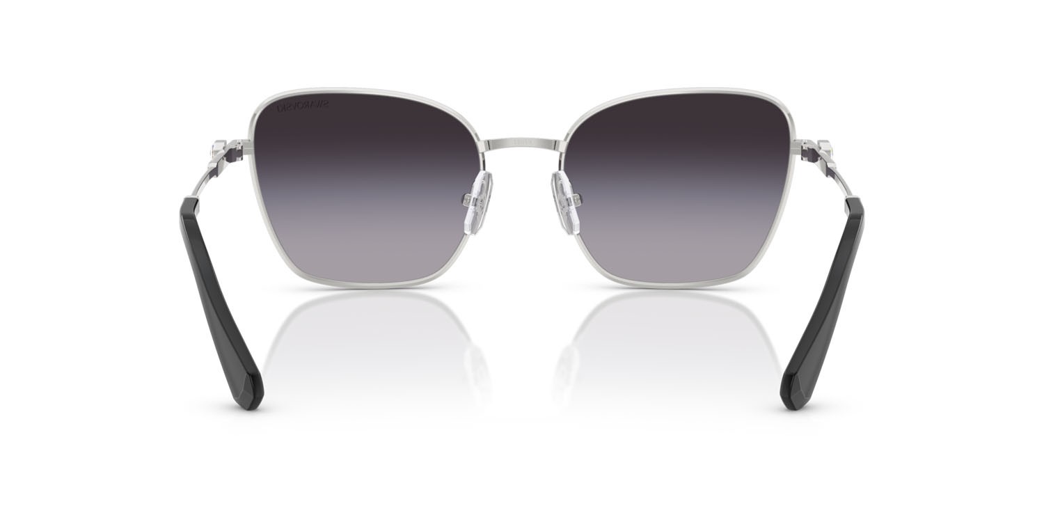 Sunglasses Swarovski SK 7029 (40018G) color argento shape aviator lenses grigio sfumato