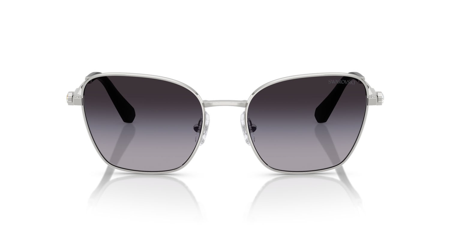 Sunglasses Swarovski SK 7029 (40018G) color argento shape aviator lenses grigio sfumato