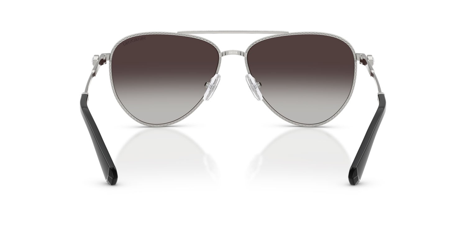 Sunglasses Swarovski SK 7031 (40018G) color argento shape aviator lenses grigio sfumato