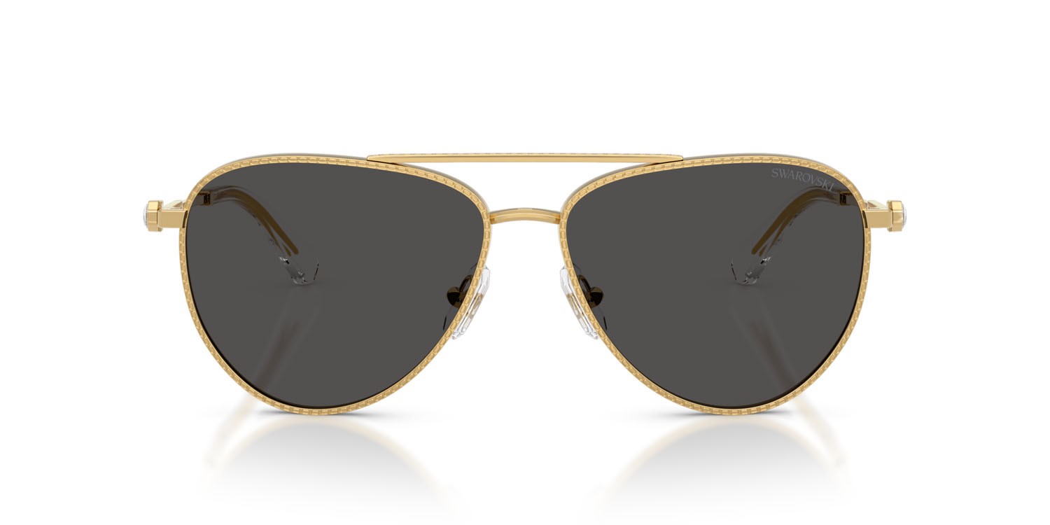 Sunglasses Swarovski SK 7031 (400487) color oro shape aviator lenses grigio scuro