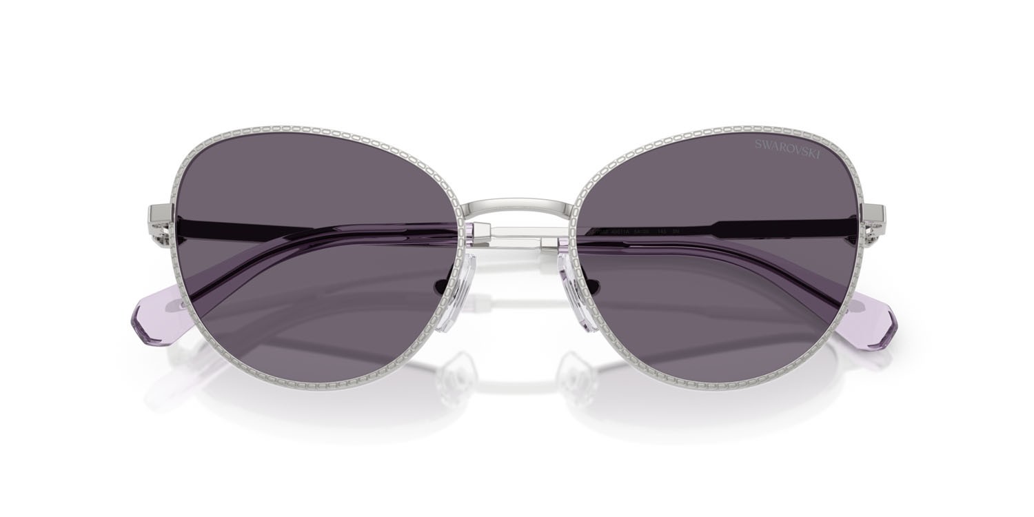 Sunglasses Swarovski SK 7032 (40011A) color argento shape round lenses viola