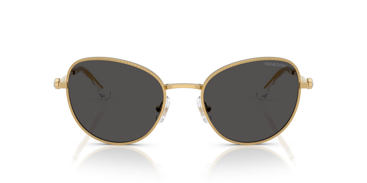 Sunglasses Swarovski SK 7032 (400487) color oro shape round lenses grigio scuro