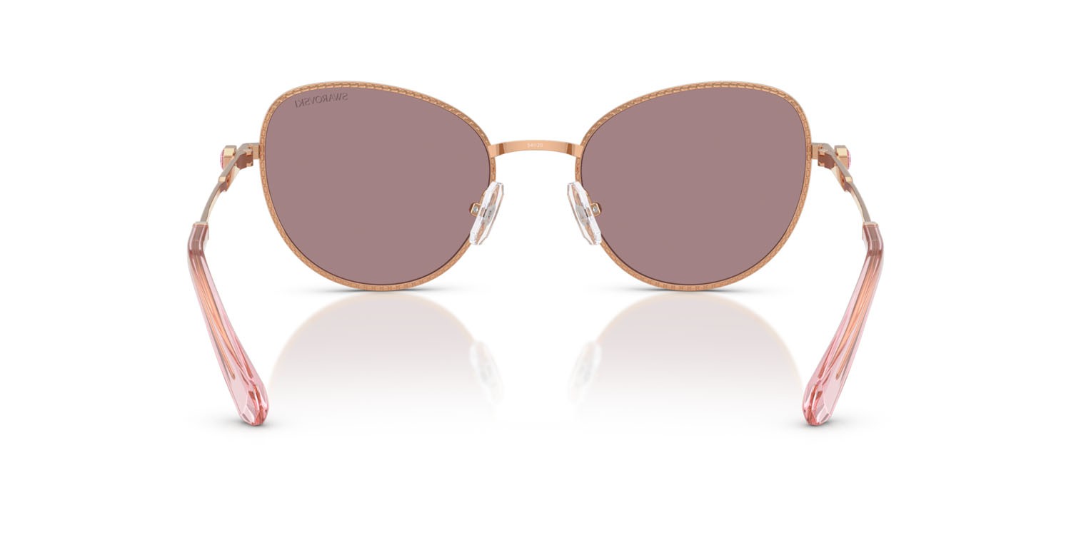 Sunglasses Swarovski SK 7032 (40147N) color oro rose shape round lenses viola chiaro/marrone