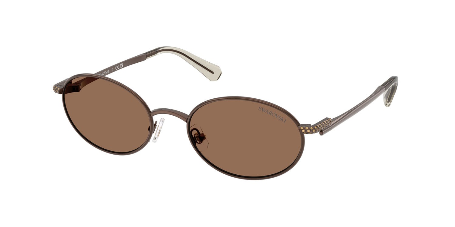 Sunglasses Swarovski SK 7033 (400273) color marrone shape oval lenses marrone scuro