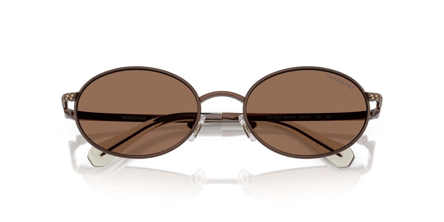 Sunglasses Swarovski SK 7033 (400273) color marrone shape oval lenses marrone scuro