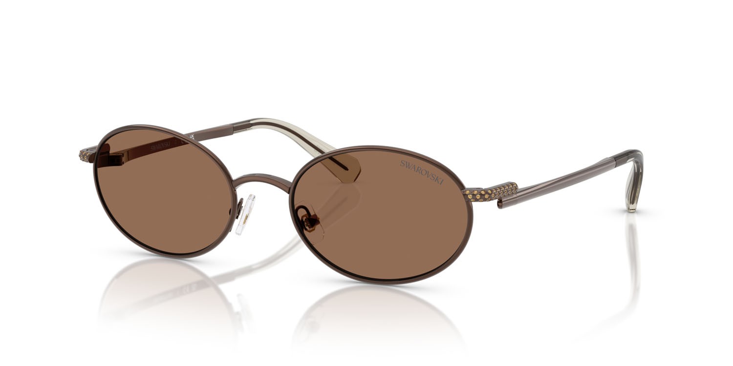 Sunglasses Swarovski SK 7033 (400273) color marrone shape oval lenses marrone scuro